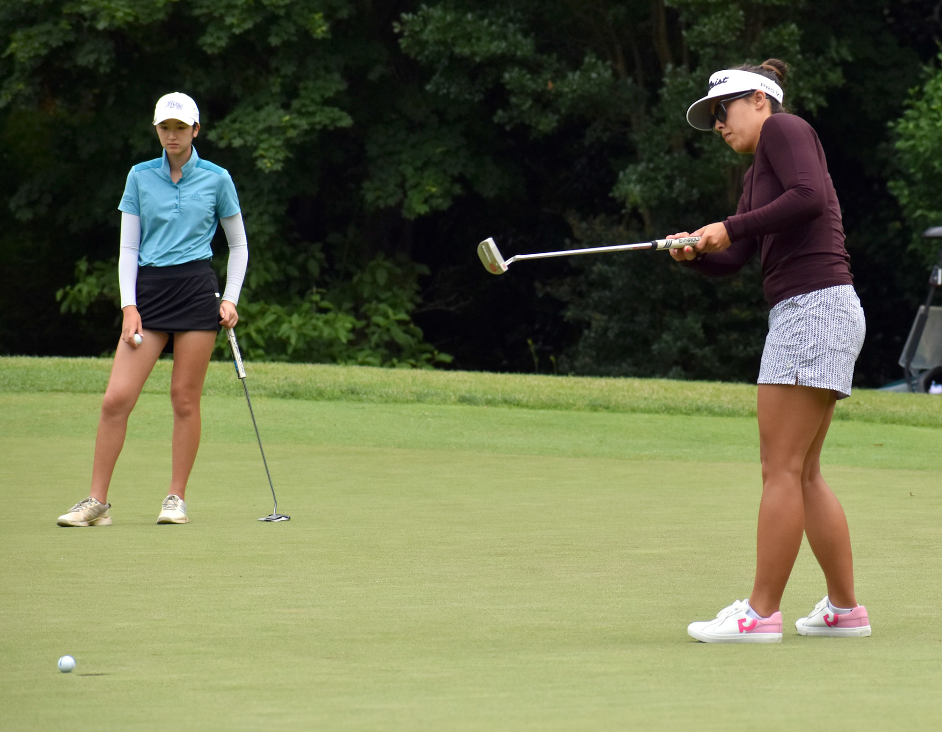 Lauren Greenlief's putt just slides to the right