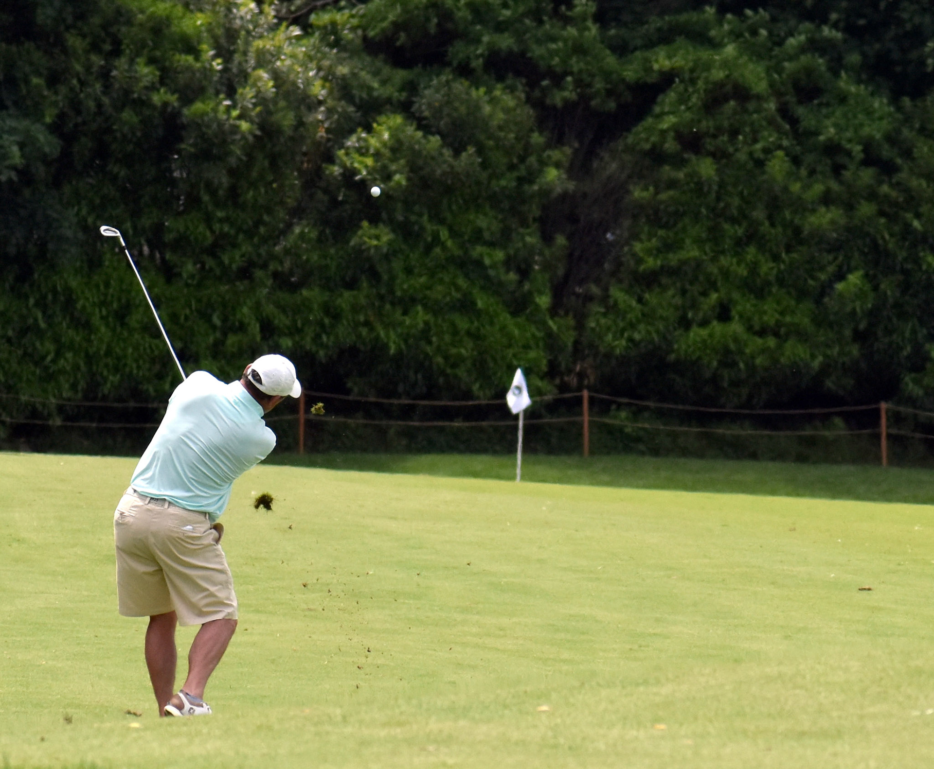Jon Hurst hits his approach to 12 green