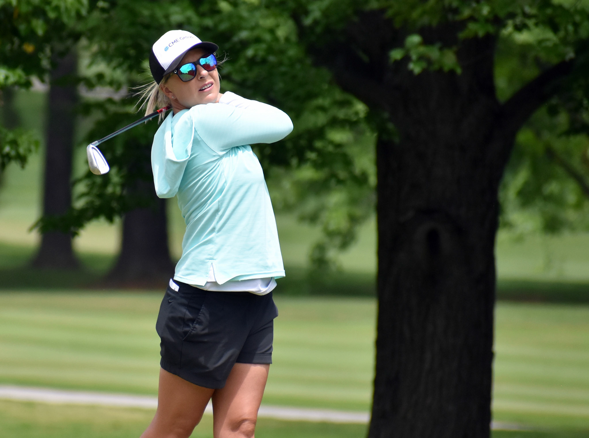 Aussie Sarah Kemp tees off on 6.