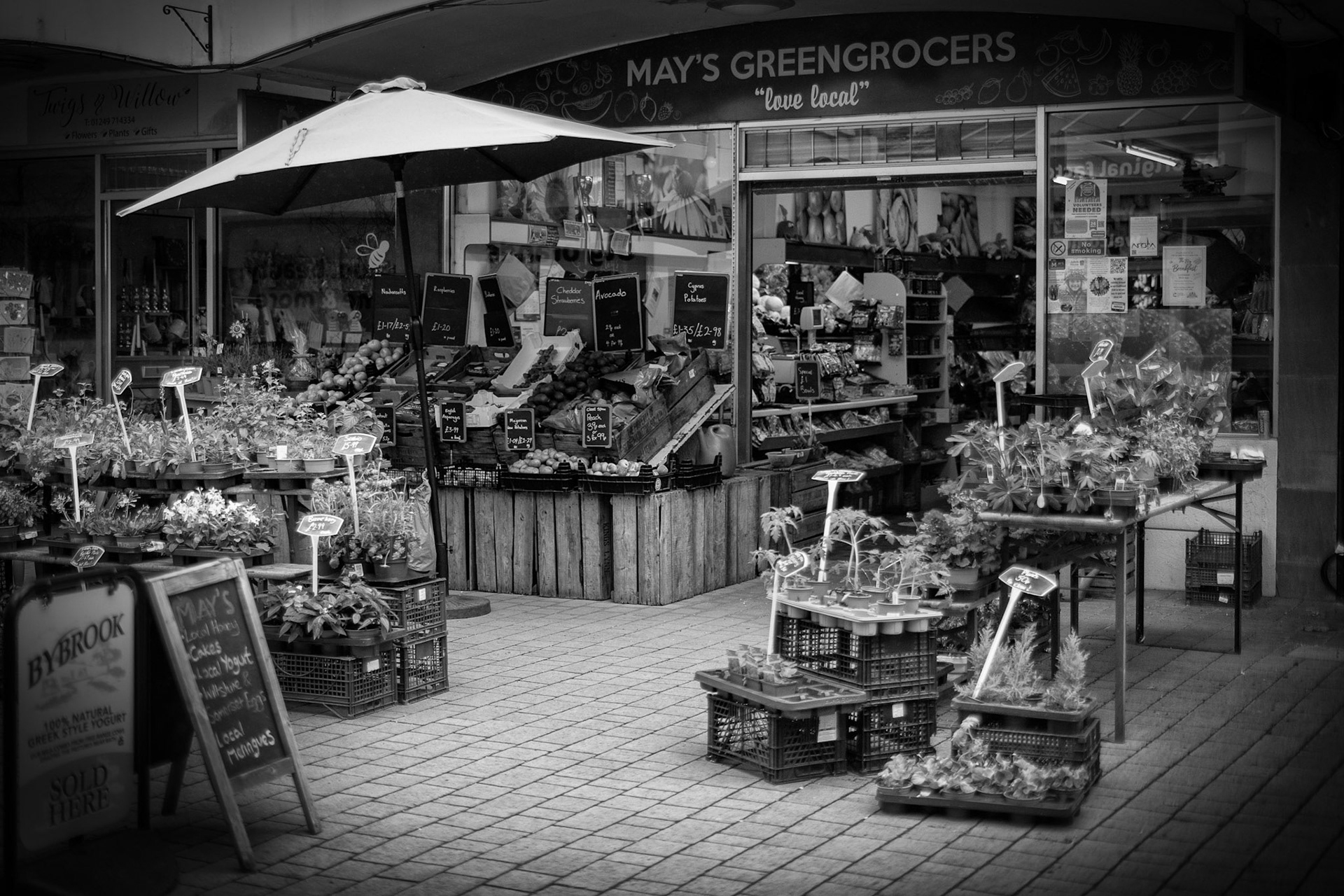 Traditional greengrocer in the Martingate Centre