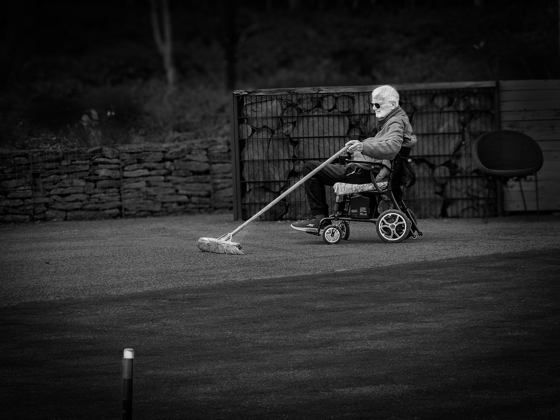 "Active Living" is personified by preparing the boule court,