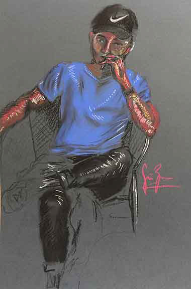 A pastel portrait of an introverted and shy classmate, his undeniable and phenomenal talent continues to inspire and motivate.