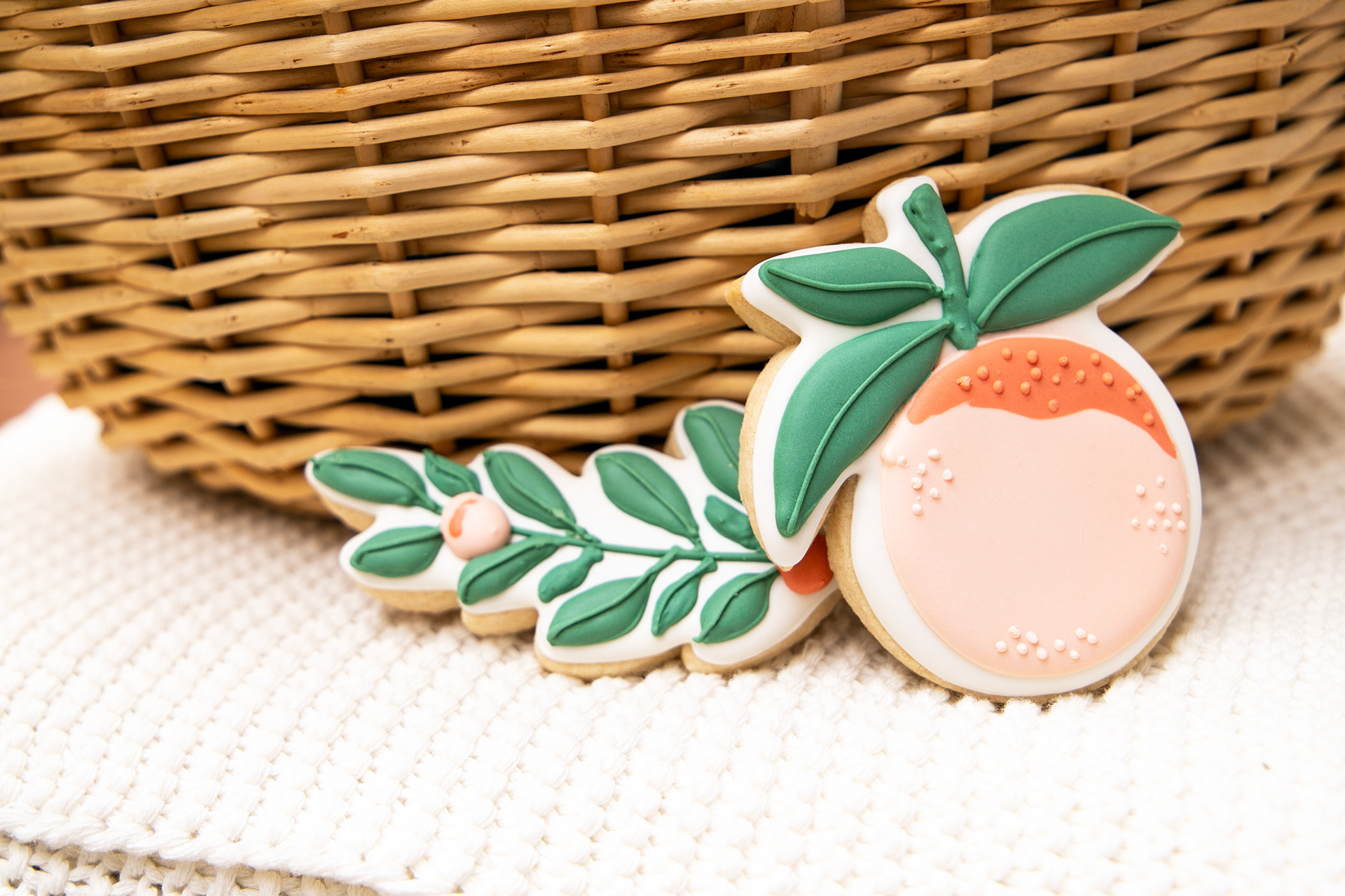 Details of the cookies for a branded photo shoot for a baker.