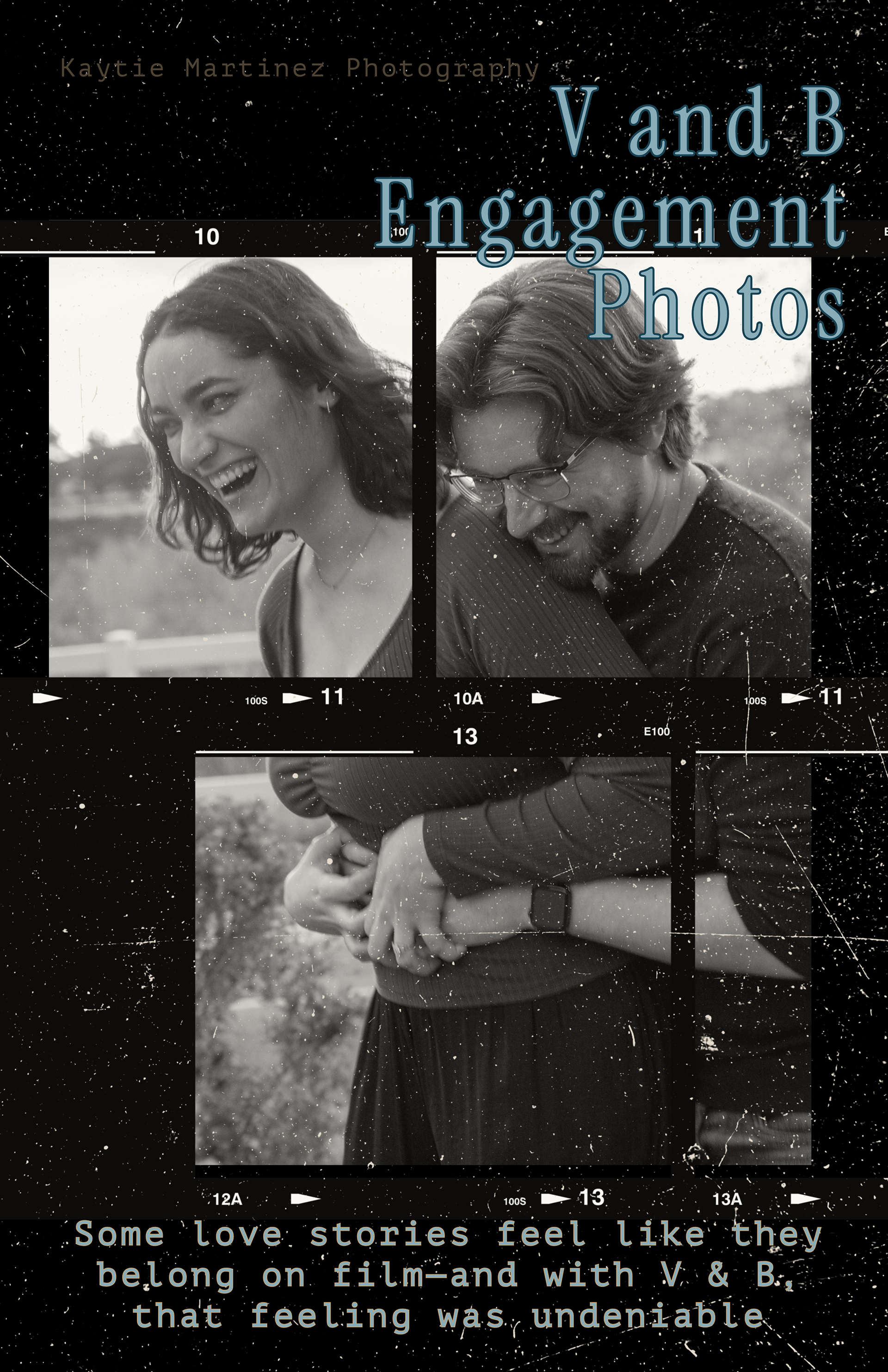Film Noir movie poster of an engaged couple laughing
