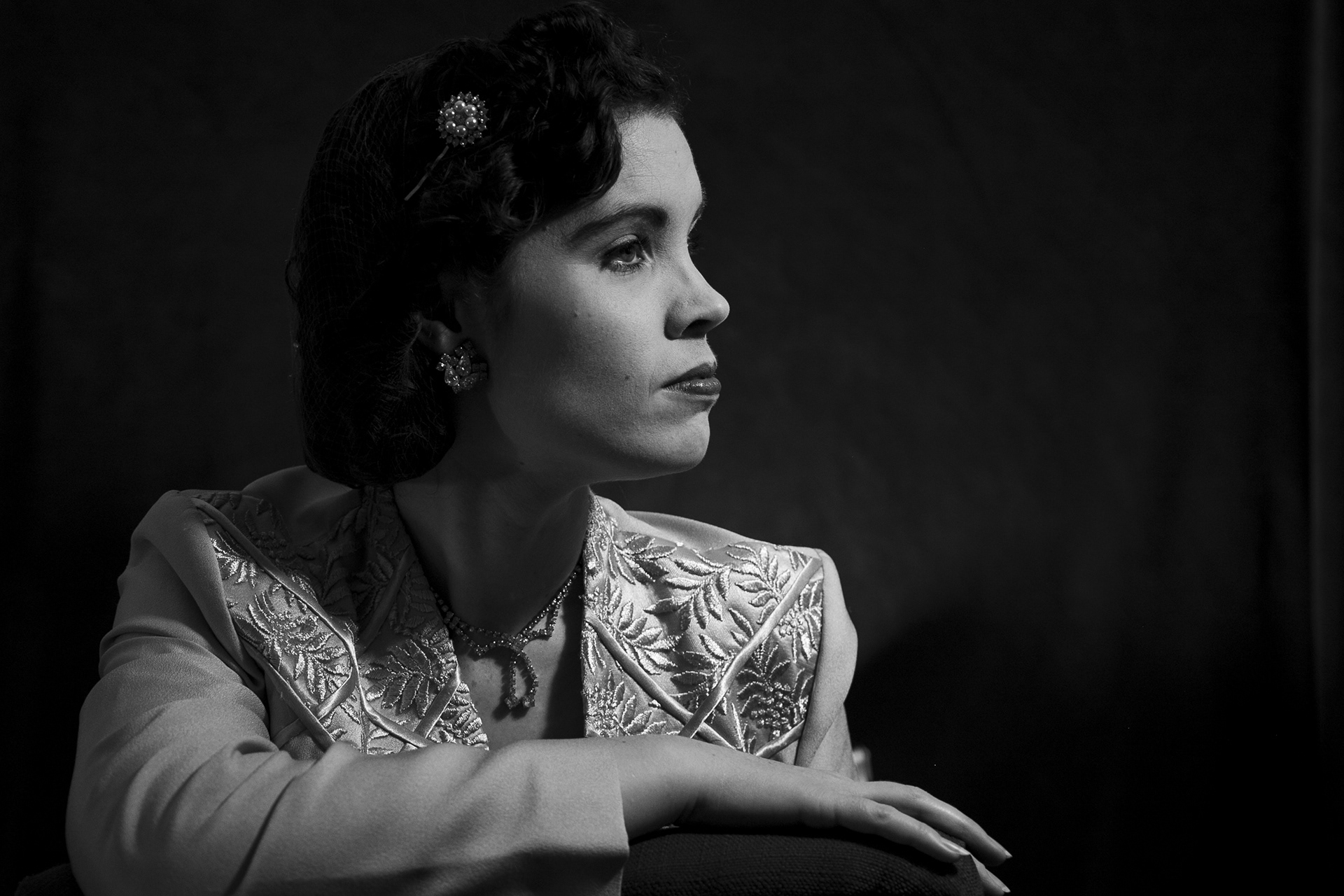 A studio self-portrait in one of my favorite vintage formal gowns.