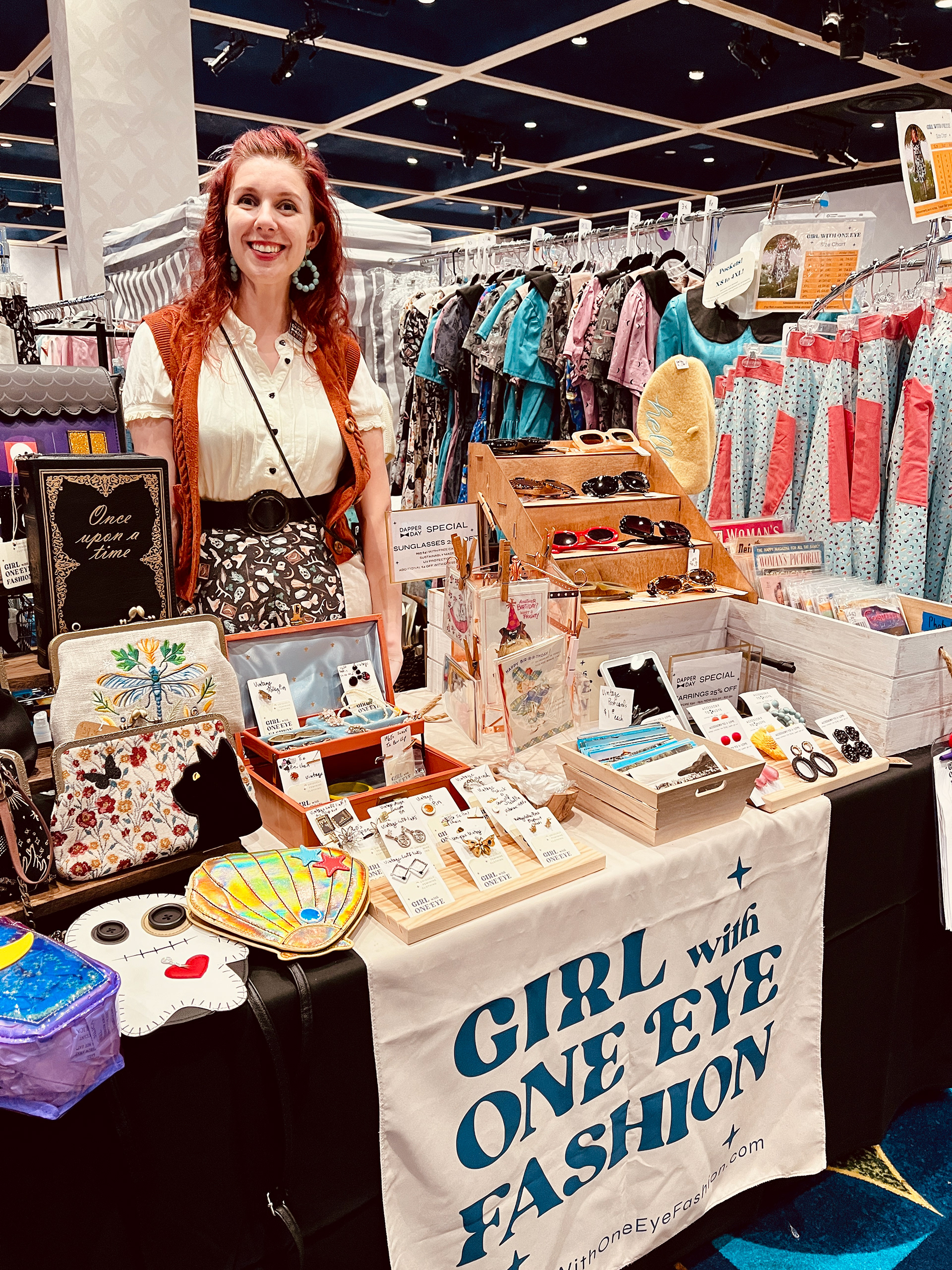 4.  Girl with One Eye Fashion. This booth was full of unique items to wear and accessories that complete an entire outfit!