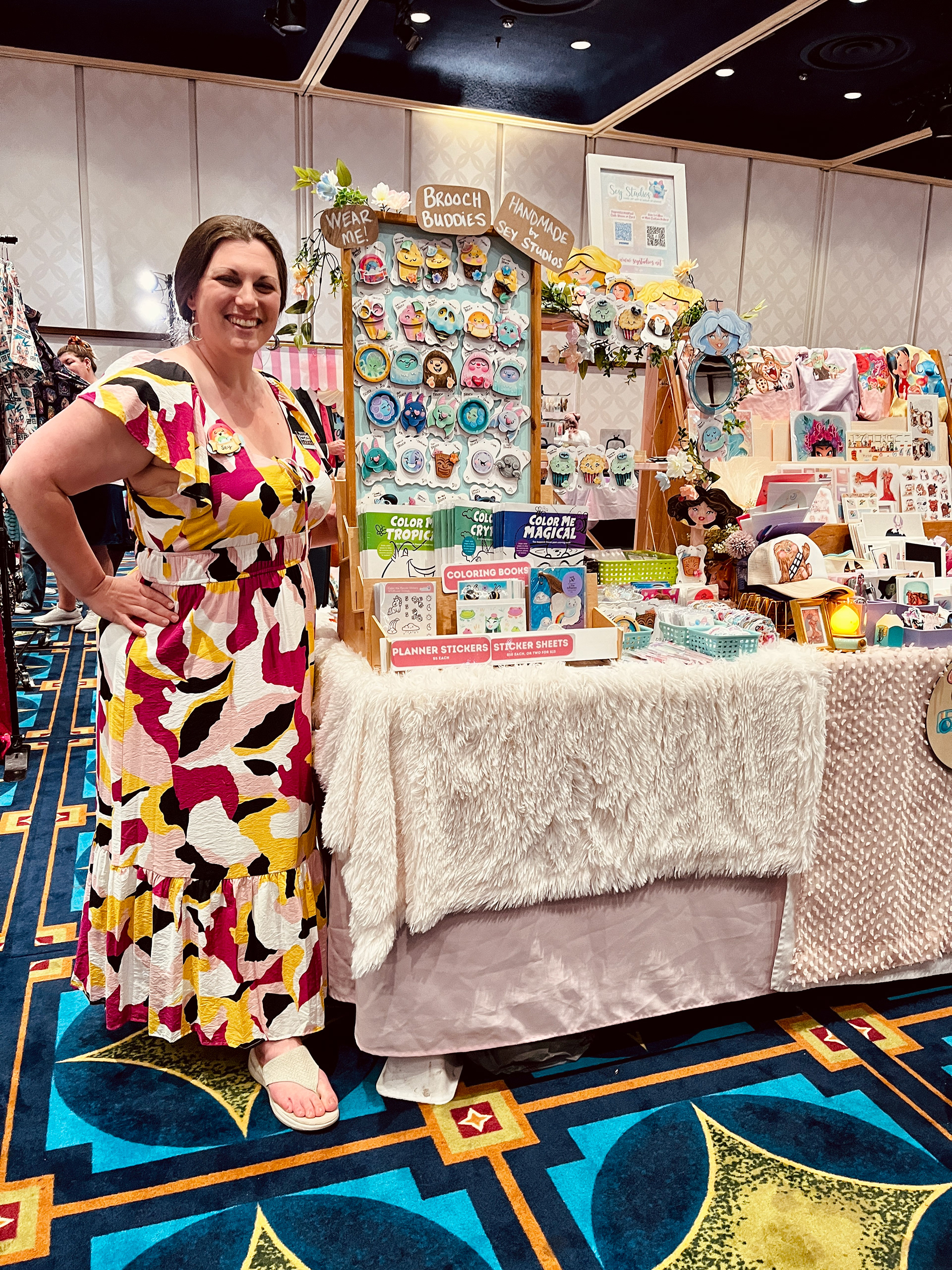 5. Sey Studios Booth. Sey had so many cute products, broaches, and even coloring books!