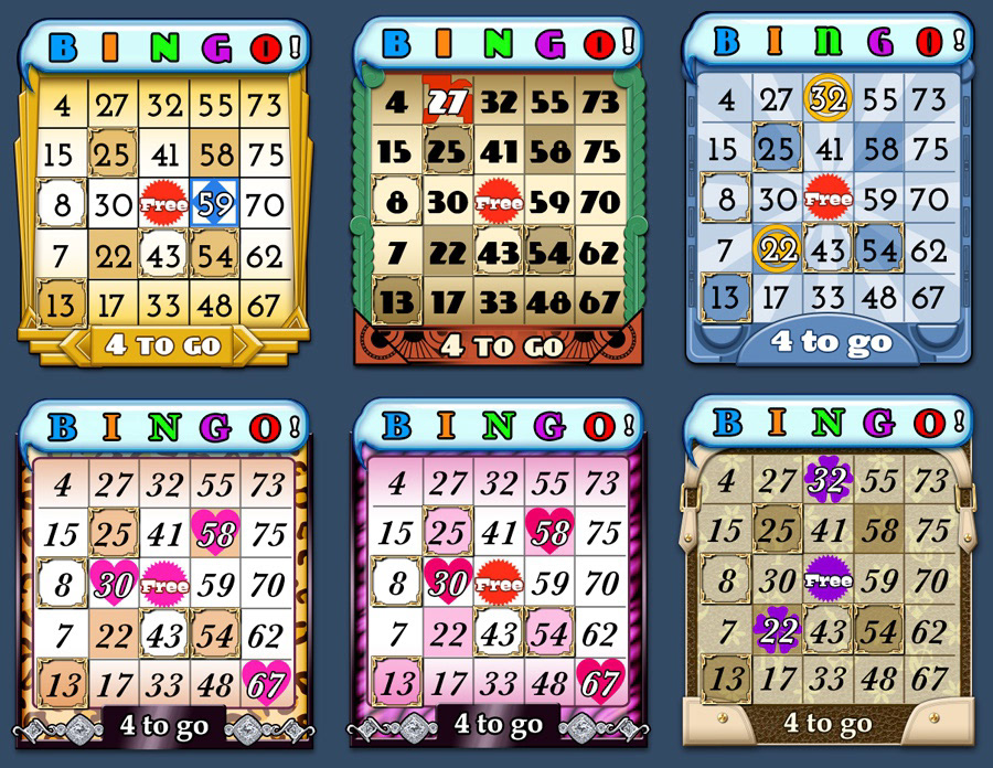 Final Art Deco and Fashionista themed bingo card designs