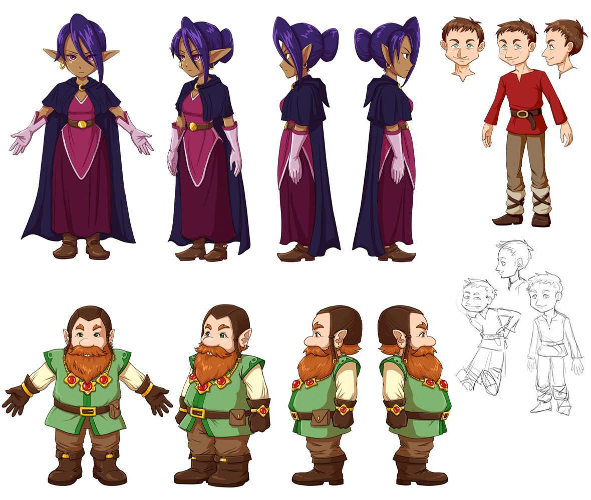 Character designs for animated short