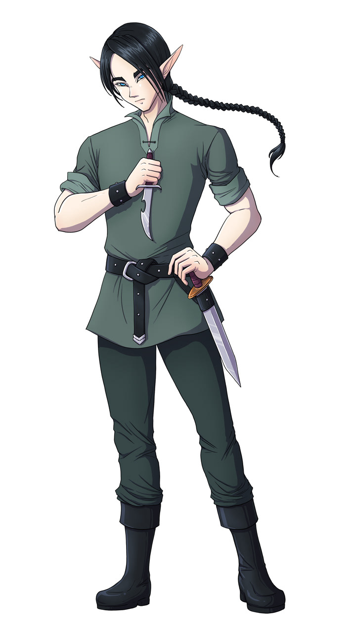 Character designs practice based on a generated description. Photoshop.