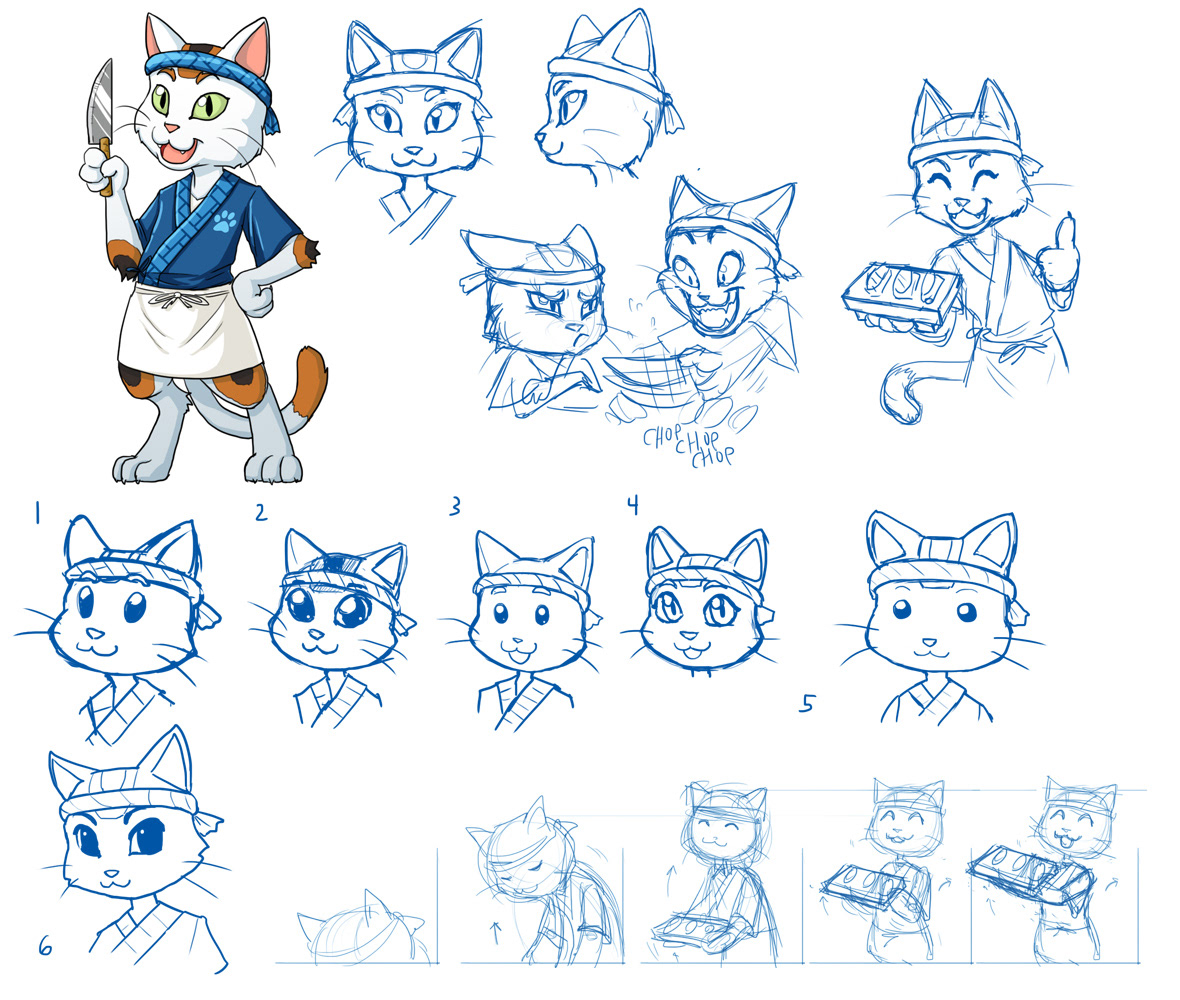 Cat mascot concept exploration