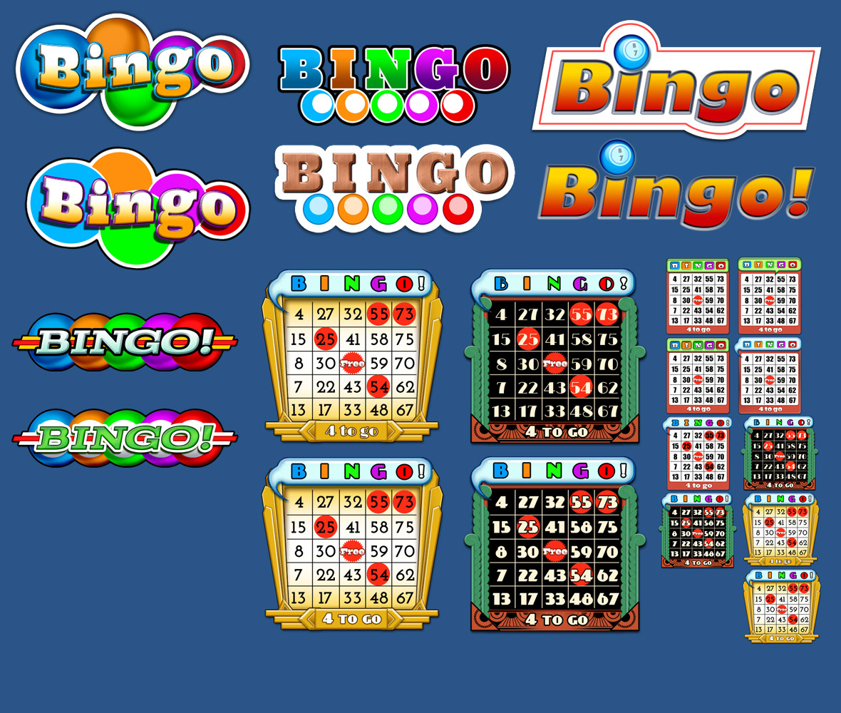 Bingo logo concepts and Art Deco card theme concepts