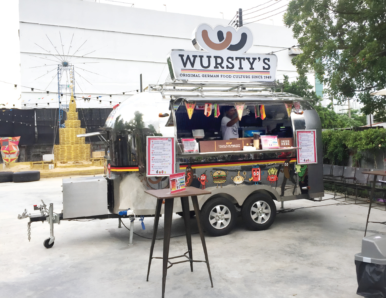 Visual identity, branding, and illustration work for a German food truck in Thailand.