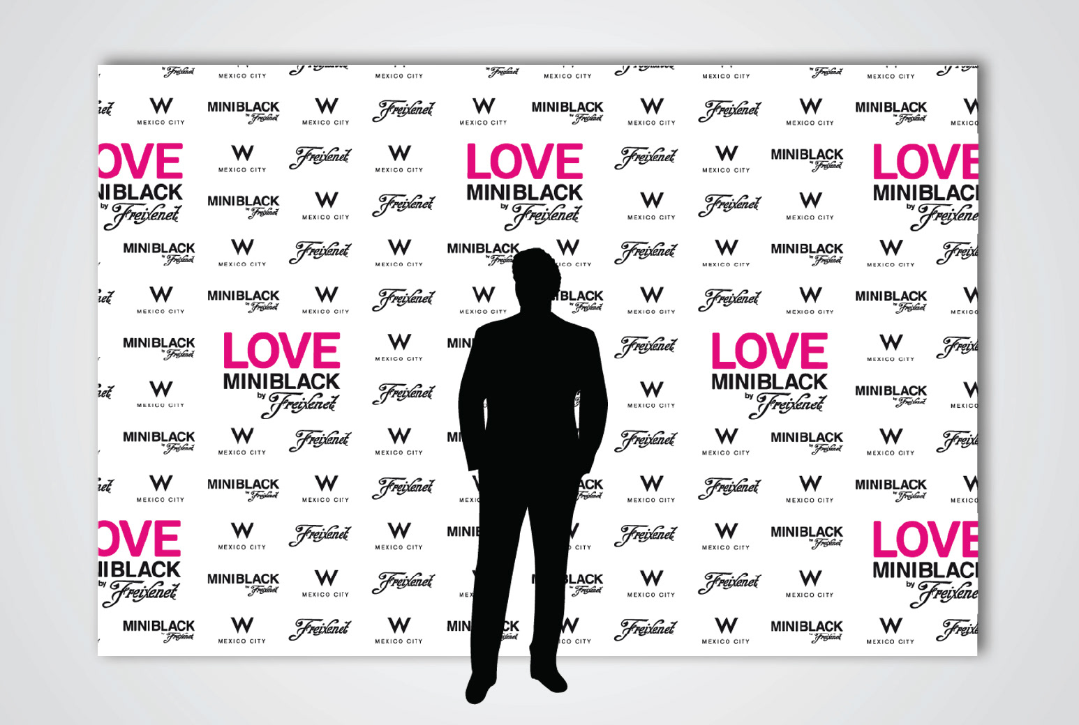 Photocall design for a Freixenet event in Mexico City.