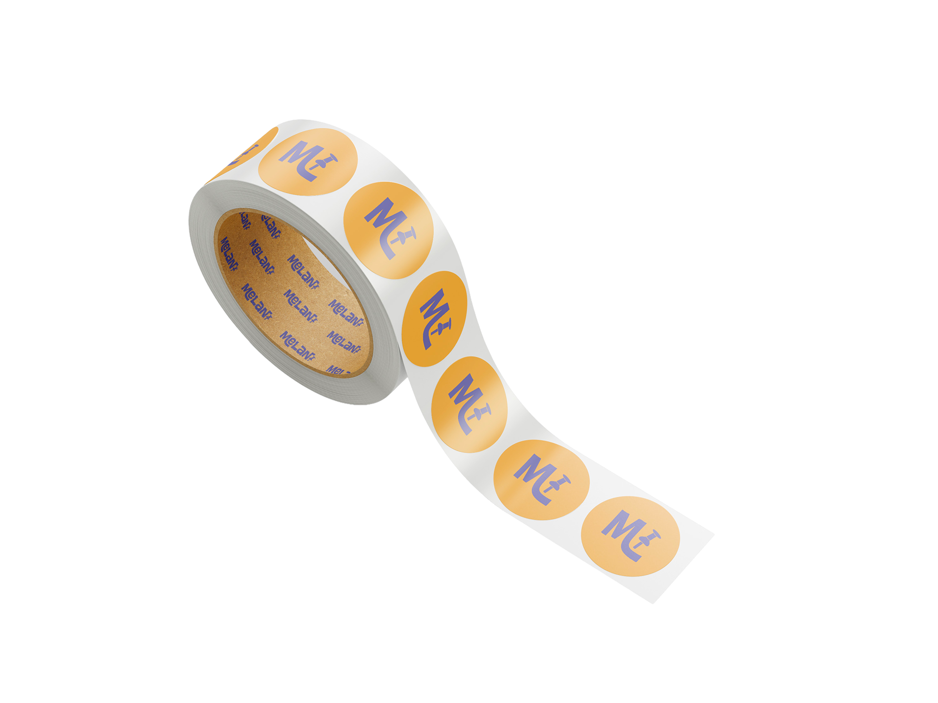 Sticker adesivi con logo Melani —  piccolo dettaglio, grande riconoscibilità.