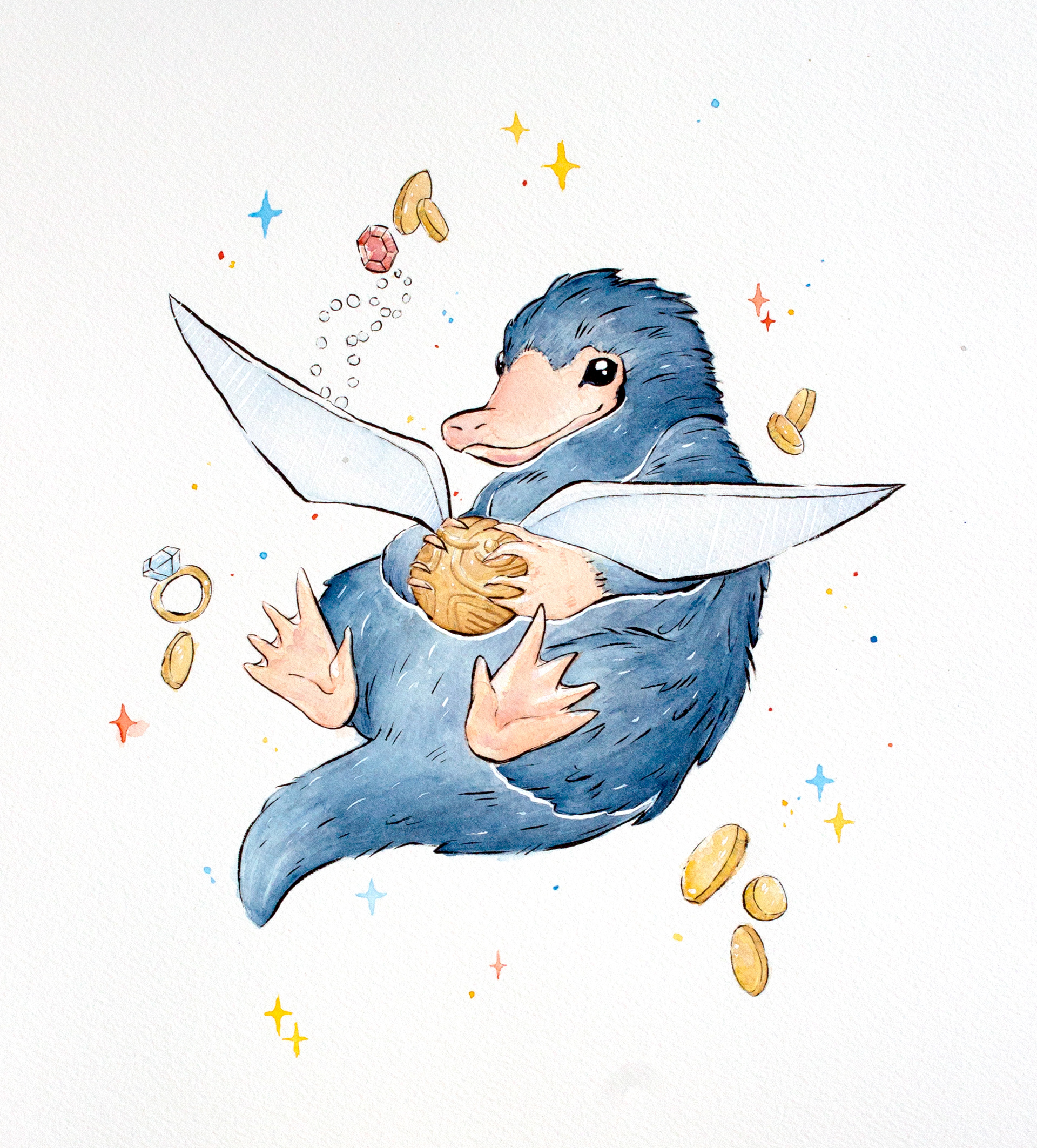 Custom Painting (2018) - Watercolor & White Ink