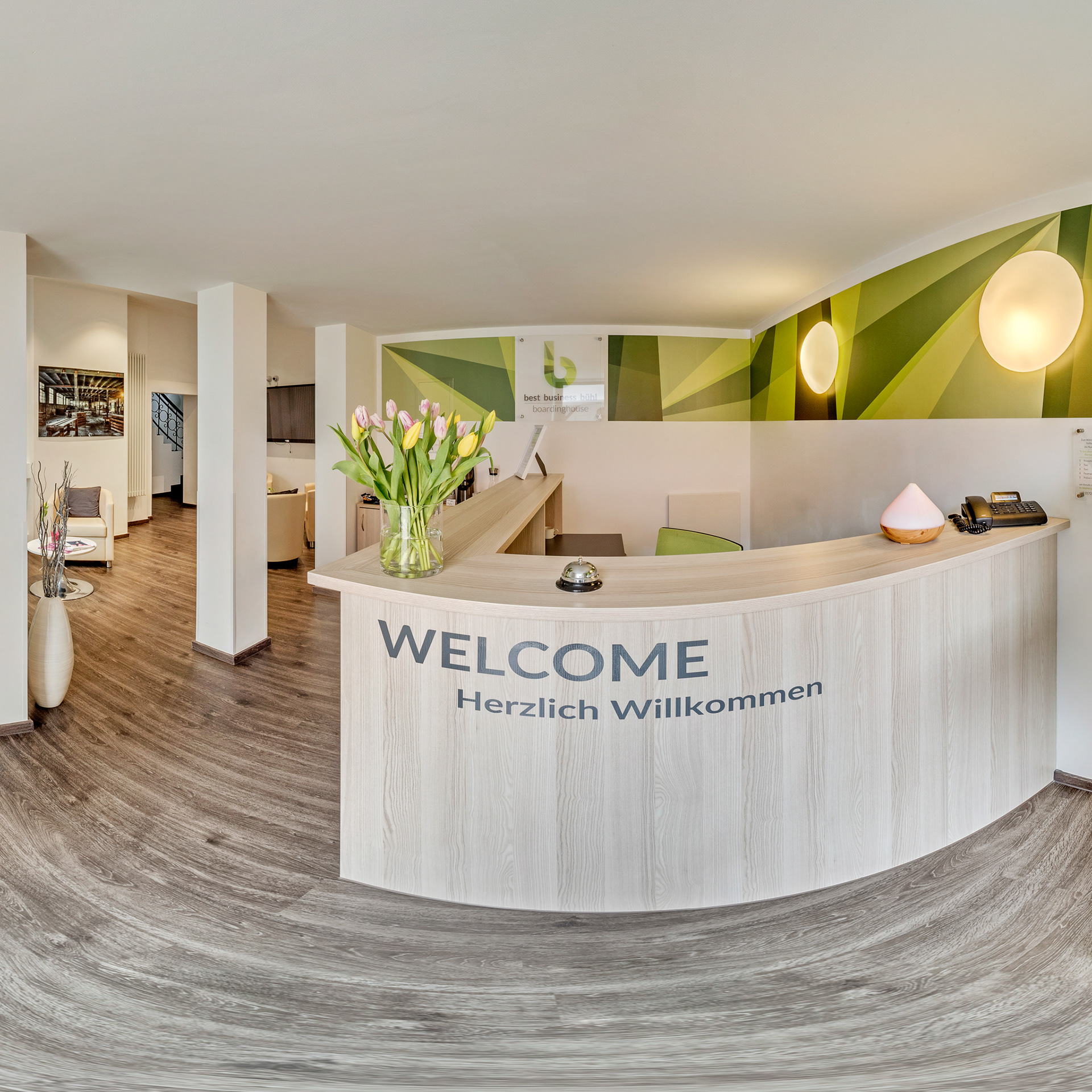 360-Grad-Rundgang durch die verschiedenen Zimmertypen des Best Business Boarding House, Bühl.