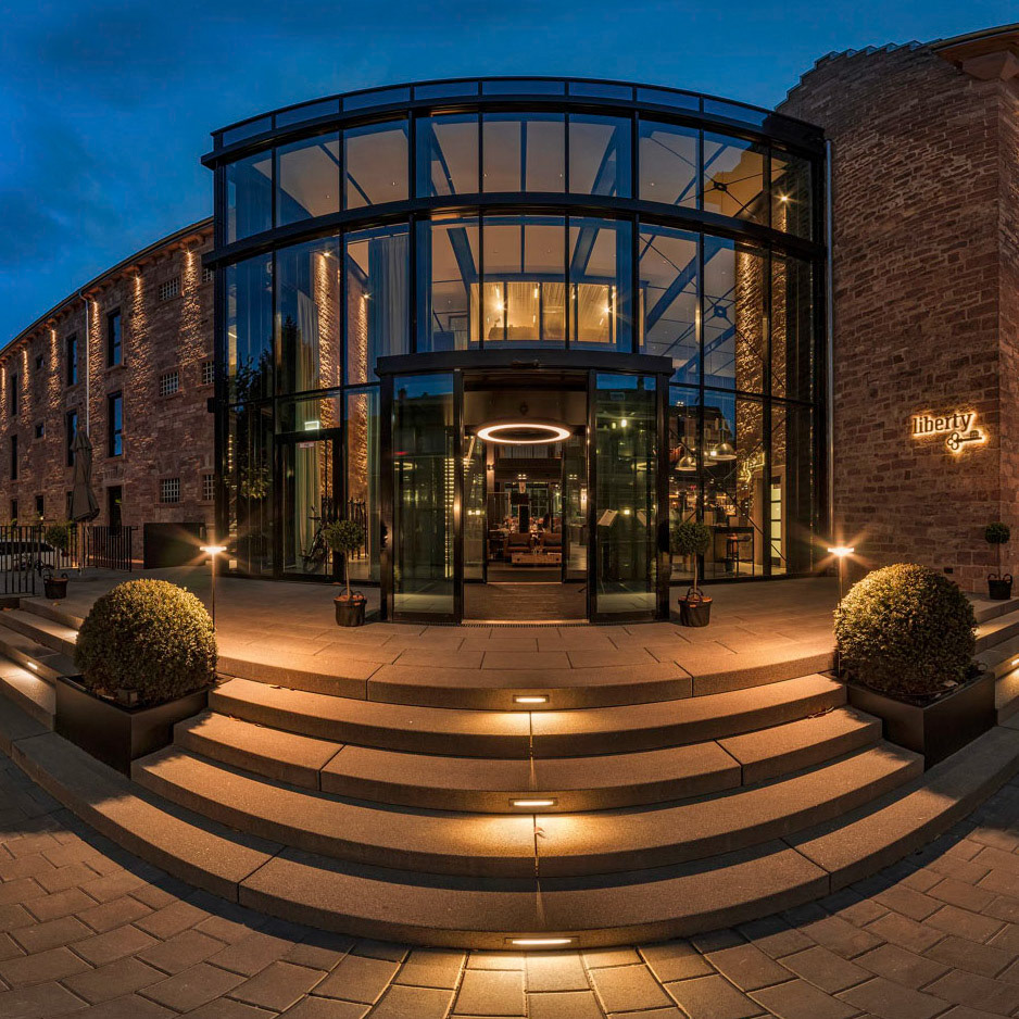 360-Grad-Rundgang durch interessante Plätze im Design-Hotel Liberty Offenburg, das sich im umgen´bauten ehemaligen Gefängnis befindet.