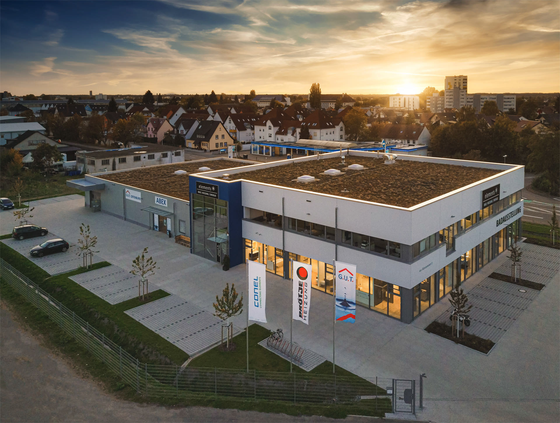 elements, Offenburg in Drohnenaufnahme