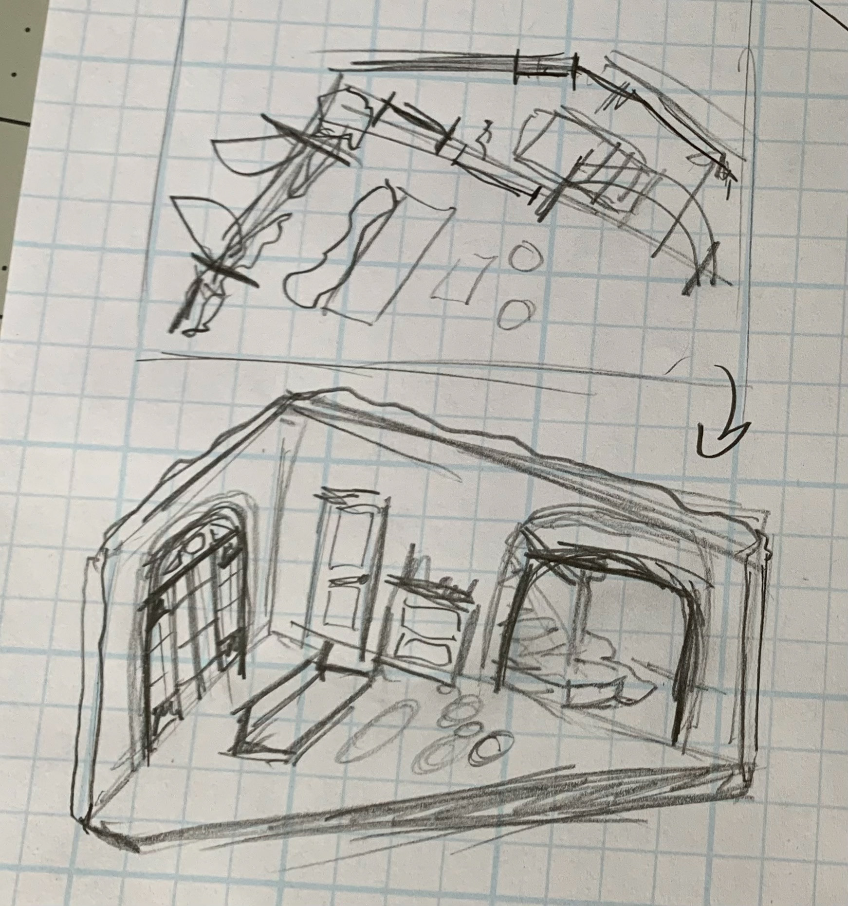Early sketchs of Fefu set