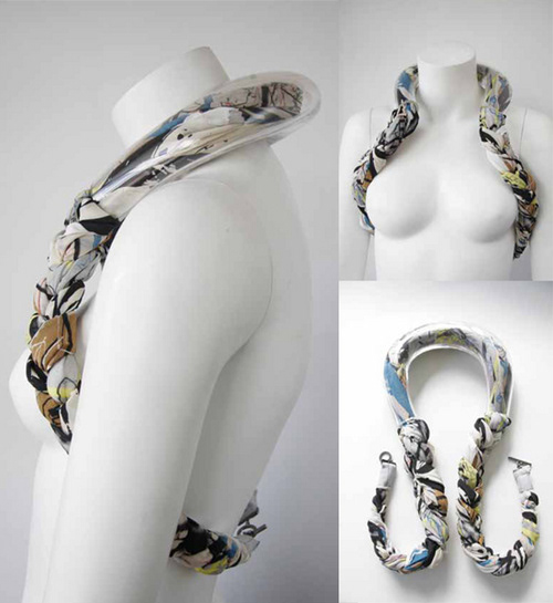 photo: Brian Crumley Nicholas Dertien and Brian Crumley's glass silk neck pieces for VPL 2011 Spring line