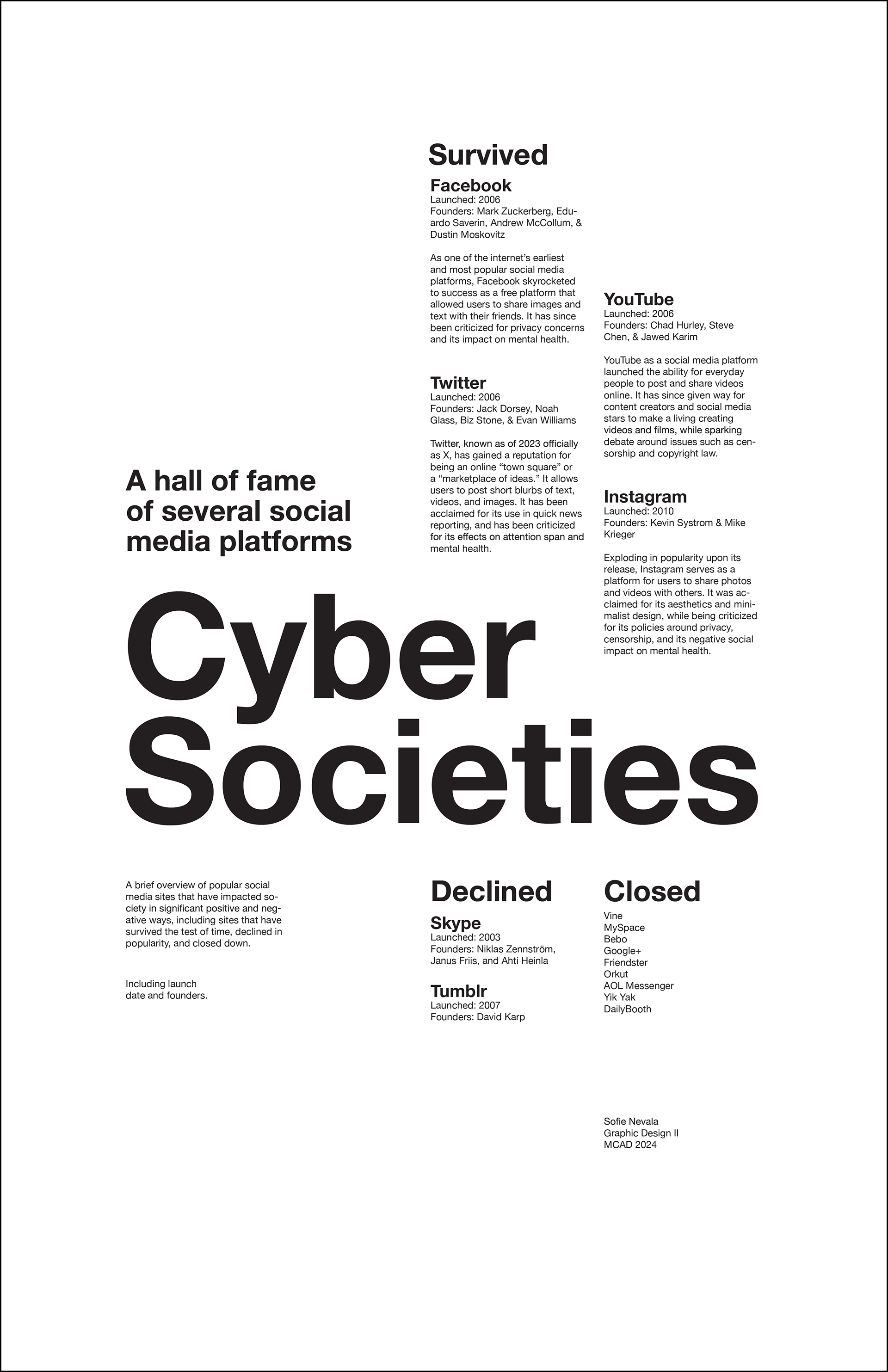 Stage 1: Modernist type layout