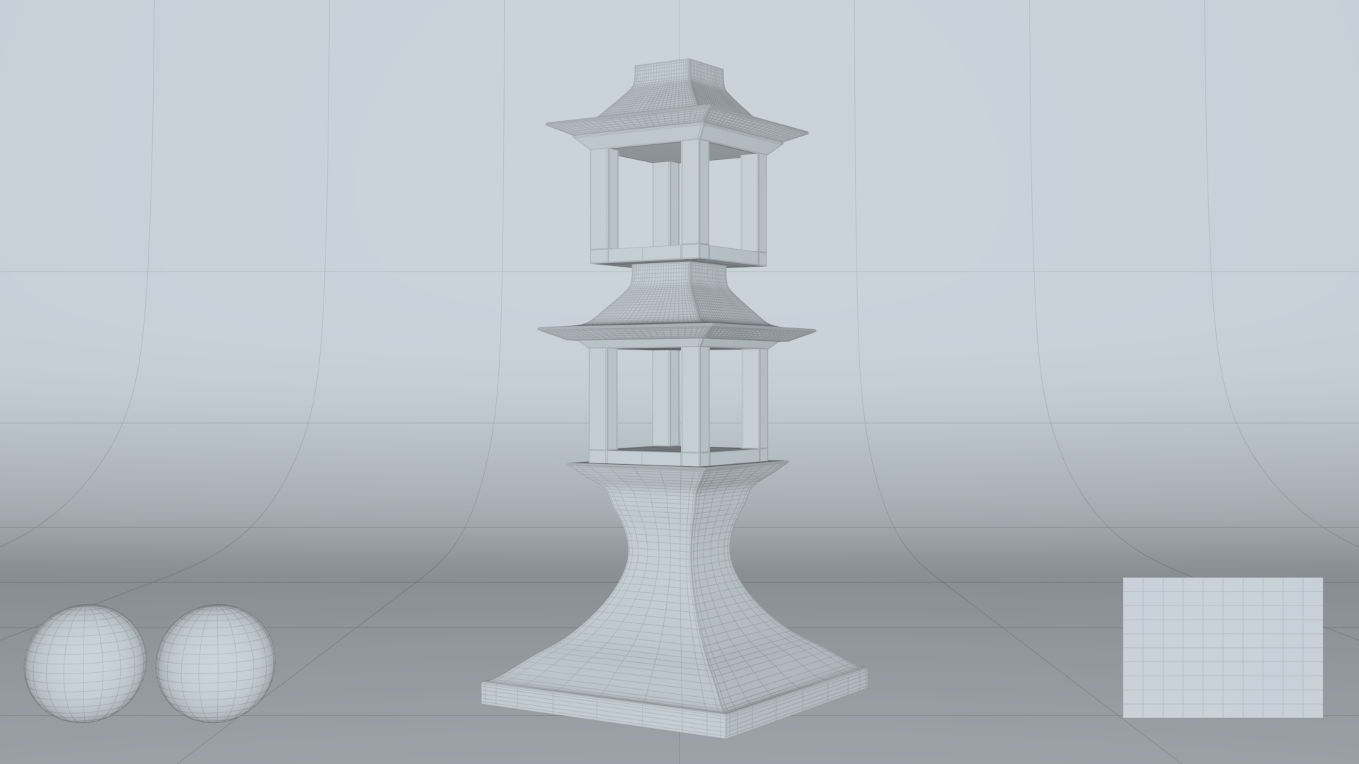 Stone lantern, Sakura Shadows, 3D modeling and texturing by Brennan Porterfield Casey, Autodesk Maya and Adobe Substance Painter
