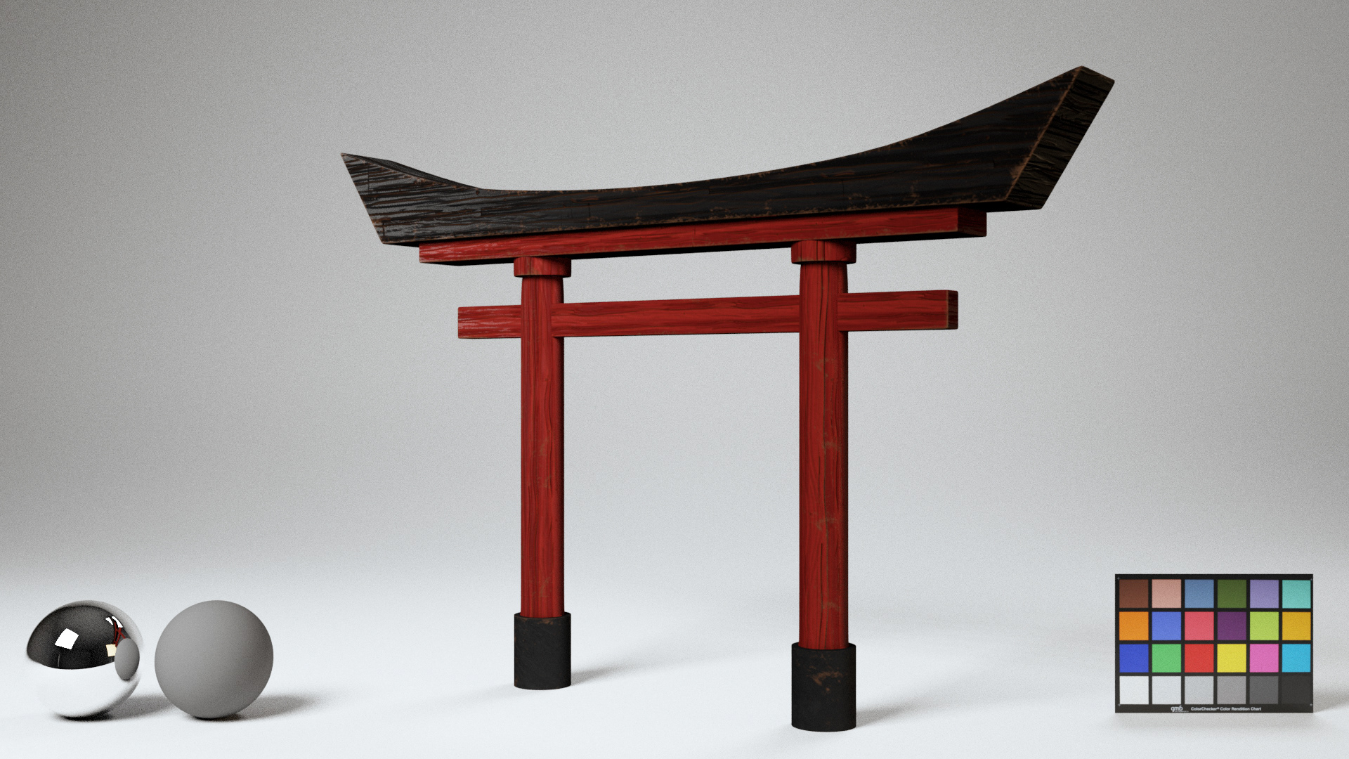 Torri Gate, Sakura Shadows, 3D modeling and texturing by Brennan Porterfield Casey , Autodesk Maya and Adobe Substance Painter