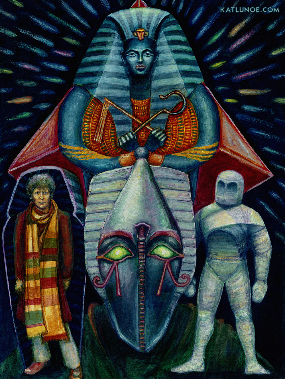 "Pyramids of Mars" - Illustration for "Doctor Who: 100 Illustrated Adventures" Penguin Random House UK. 9" x 12" Oil on Panel.