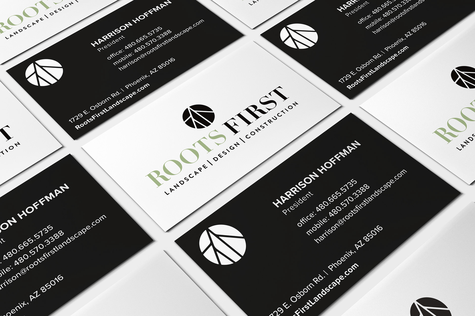 Roots First Landscape Business Cards