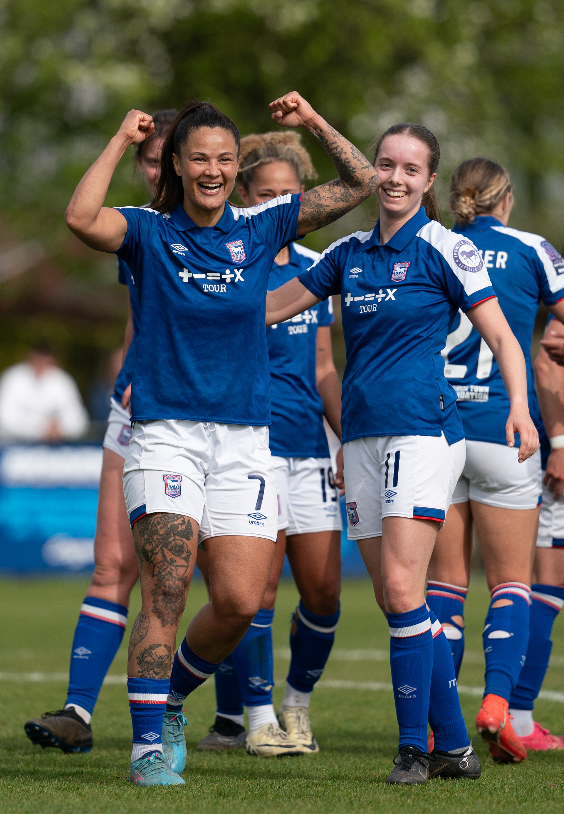 Natasha Thomas Celebrates her 150th goal 