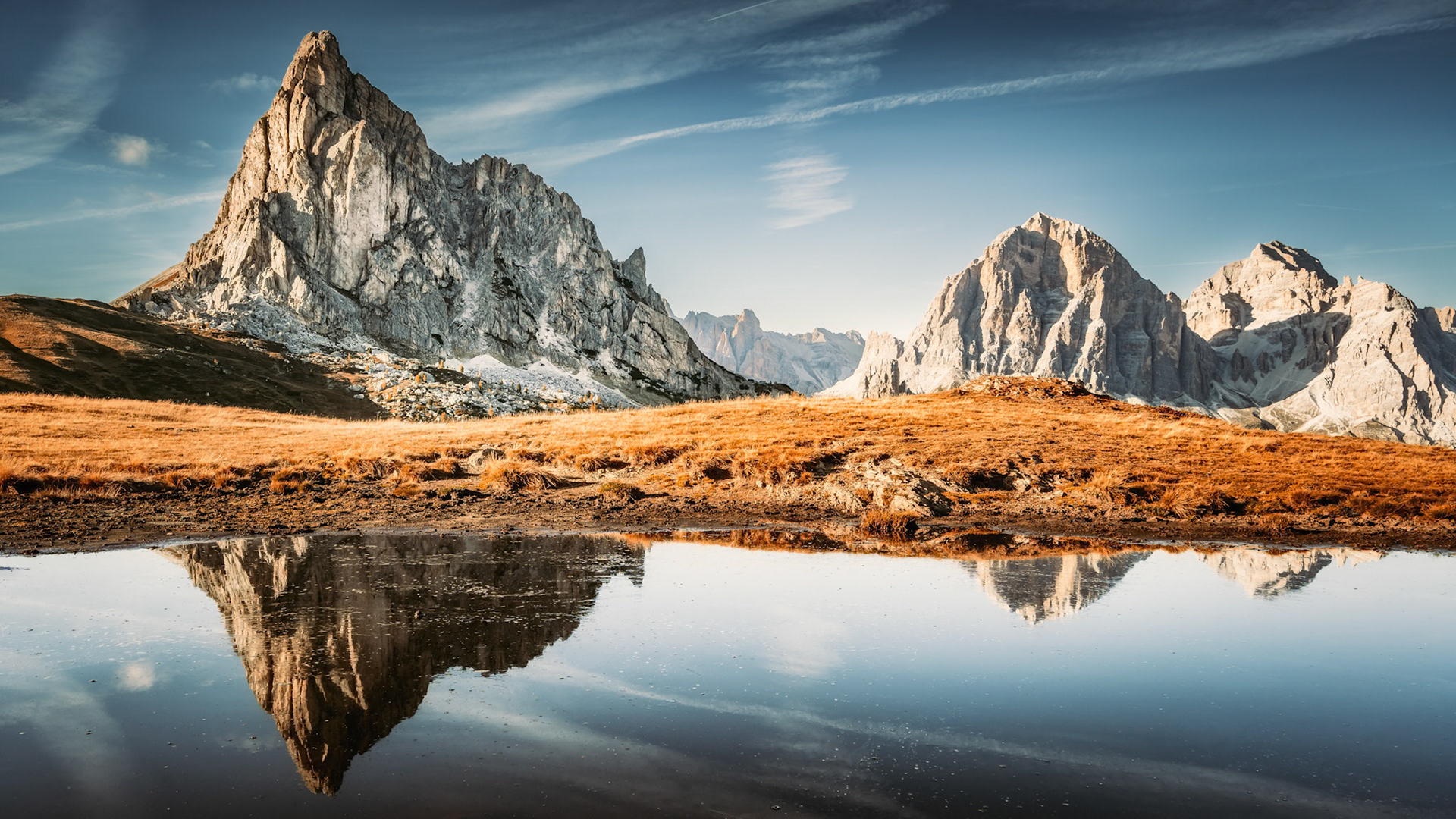 Spiegelung am Passo di Giau