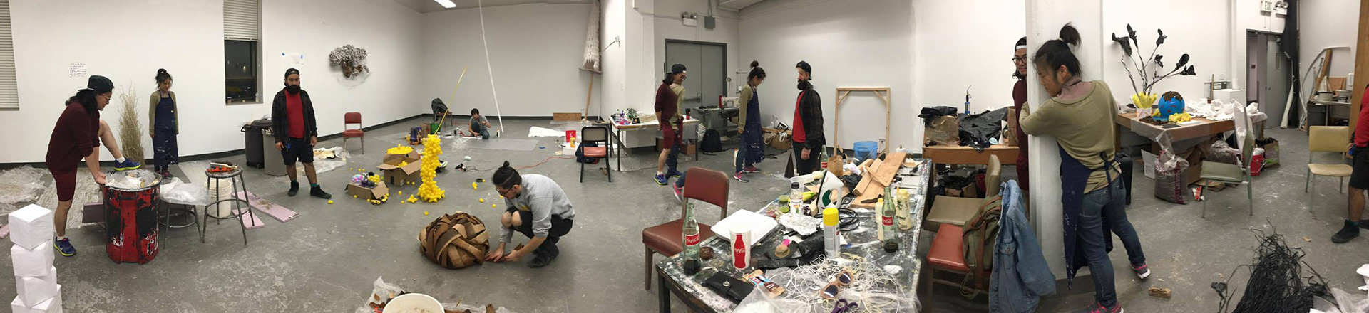 A panoramic photo shoot in the UC Davis Sculpture lab in 2016.