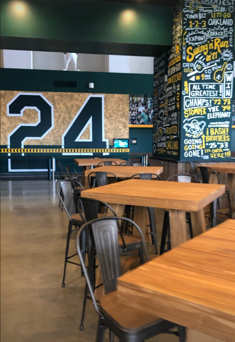 Mural work for the Oakland A's Coliseum.