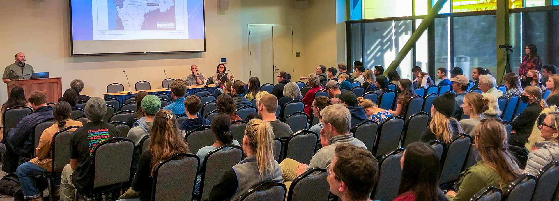 A seminar I organized and marketed for the UC Davis Institute of the Environment. I'm on the far right, behind the camera.