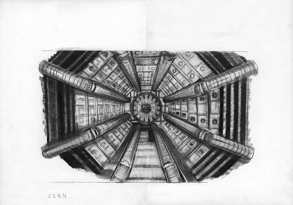 CERN. Pencil on paper 42 cm x 60 cm, 2020