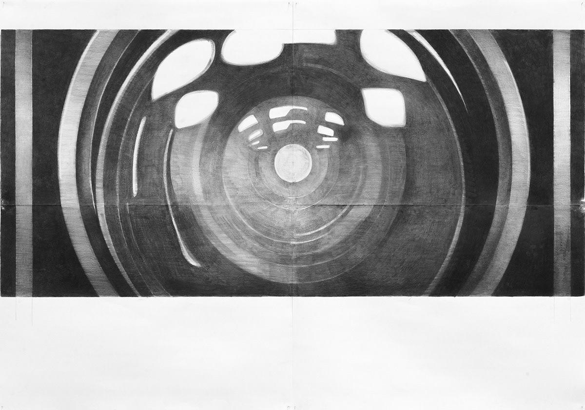 HAL 9000. Pencil on paper 140 cm x 200 cm, 2020