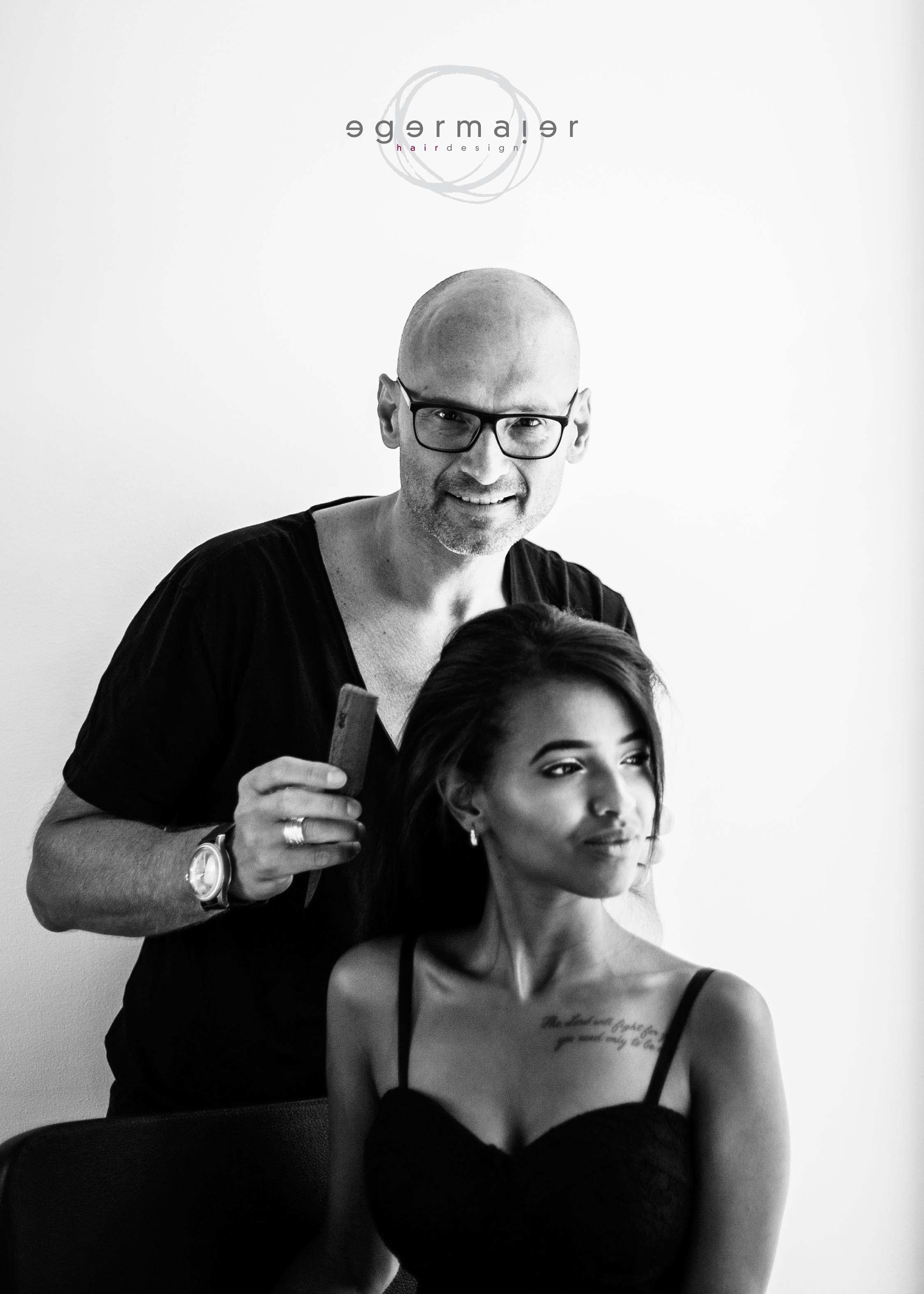 Bilder für Werbebanner, Flyer und Visitenkarten für Friseur Willi Egermeier, Darmstadt