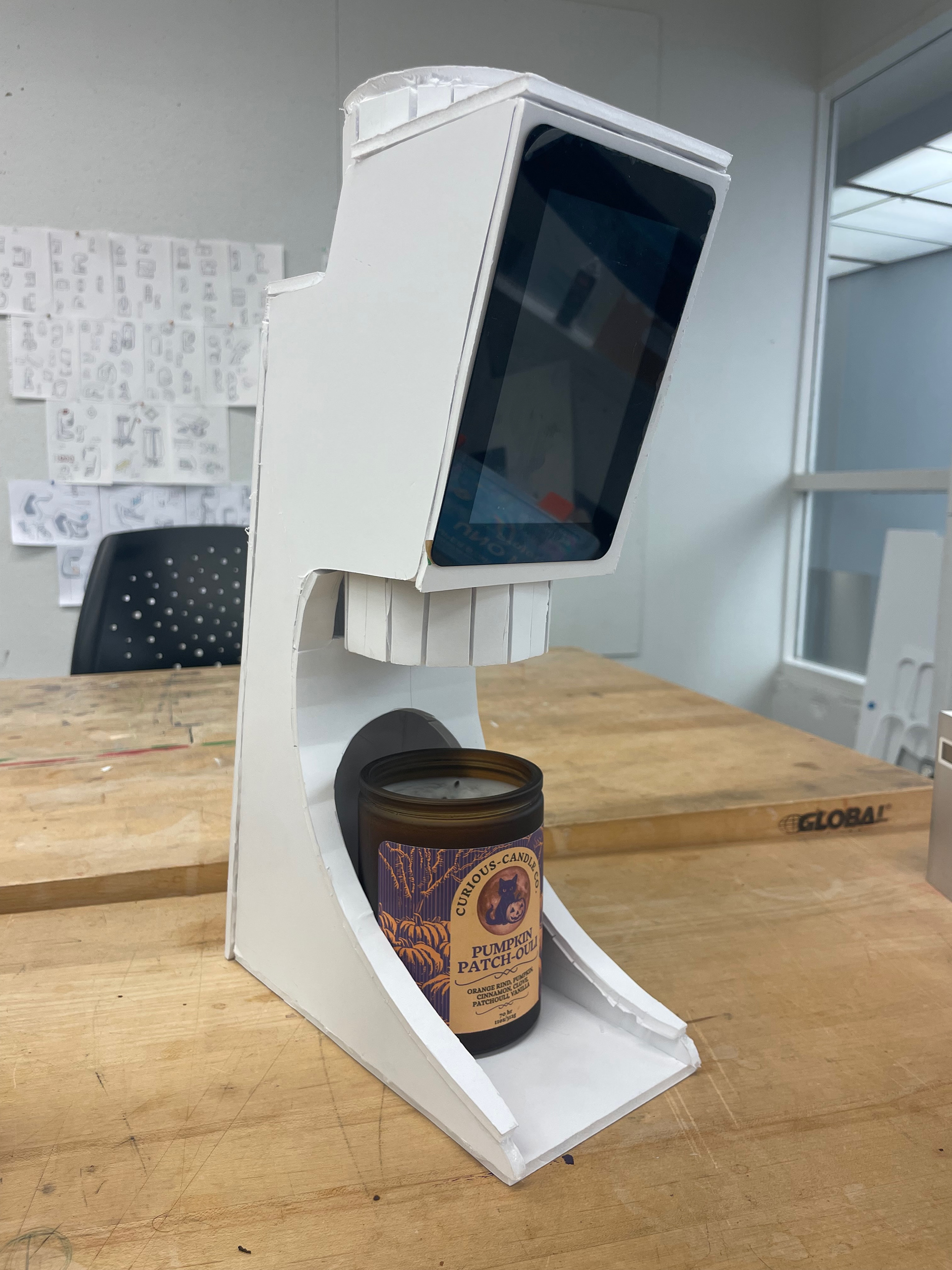 Components test fit in foam model 