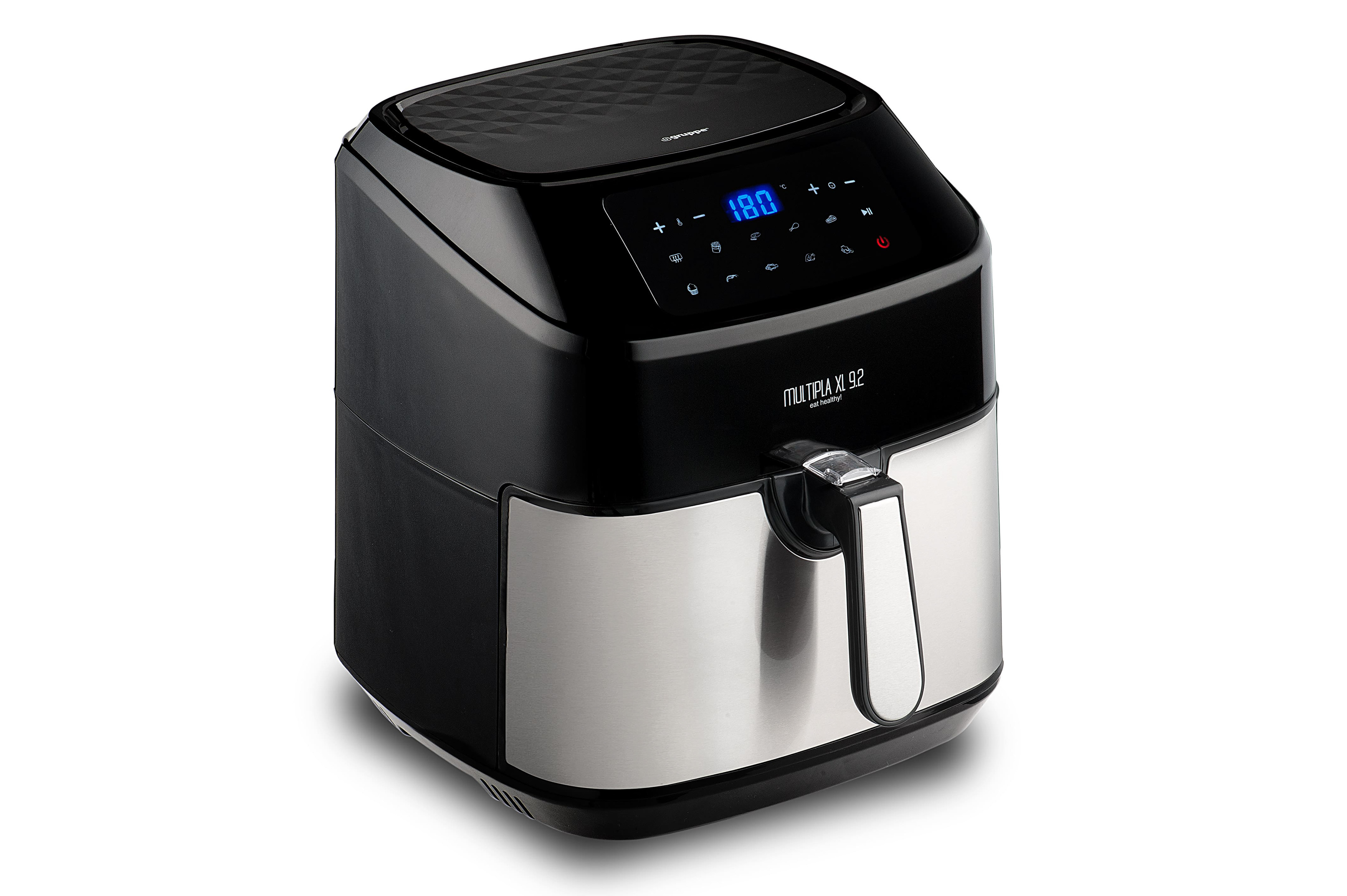 ΠροΪοντική φωτογράφηση air fryer multipla από πλάγια θέση της gruppe σε λευκό φόντο για e-shop