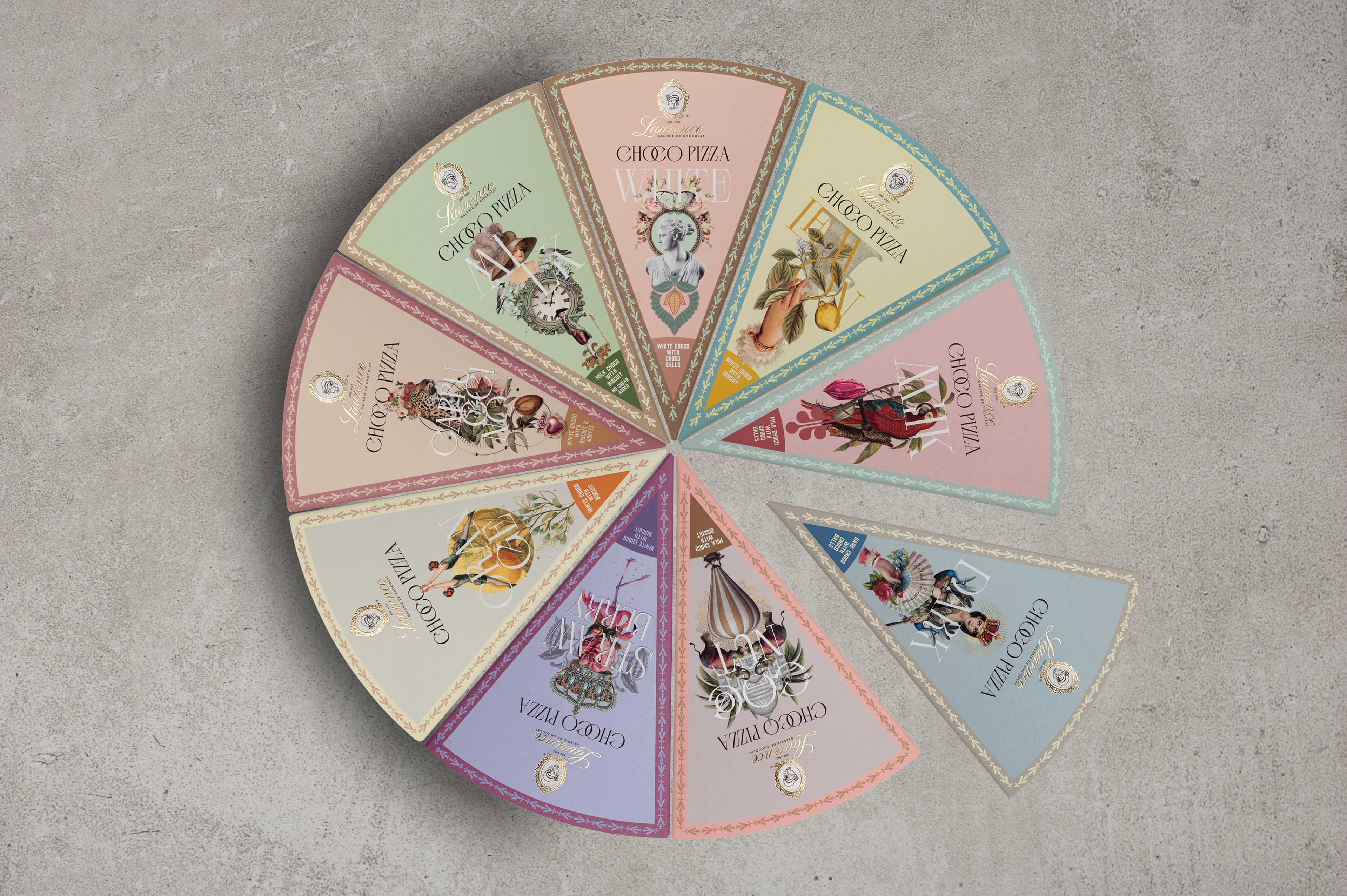 chocolates in the shape of a pizza by laurence-galerie de chocolat