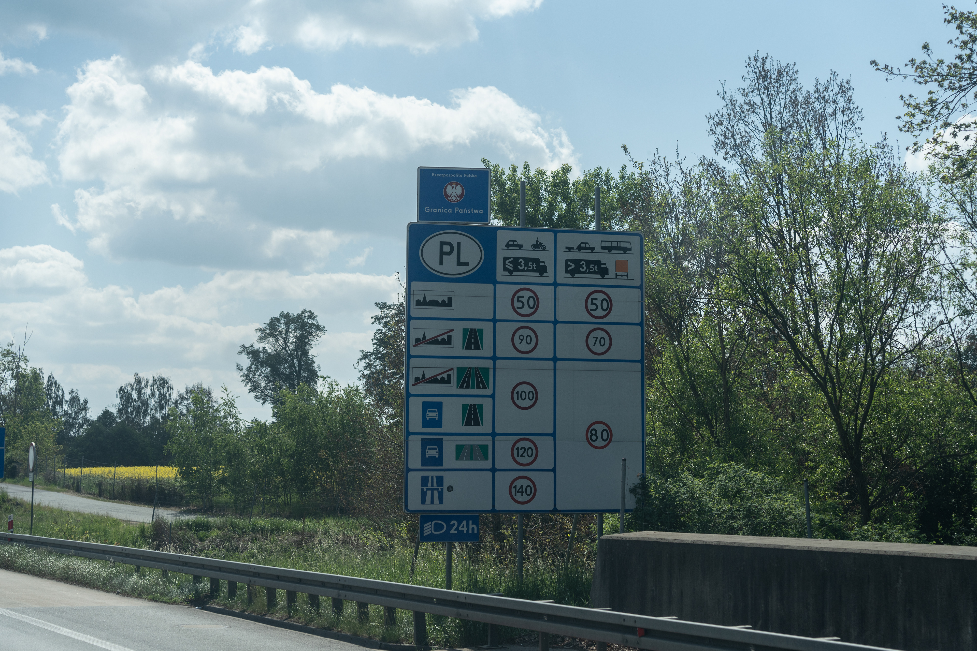 Wir überfahren die Grenze nach Polen.