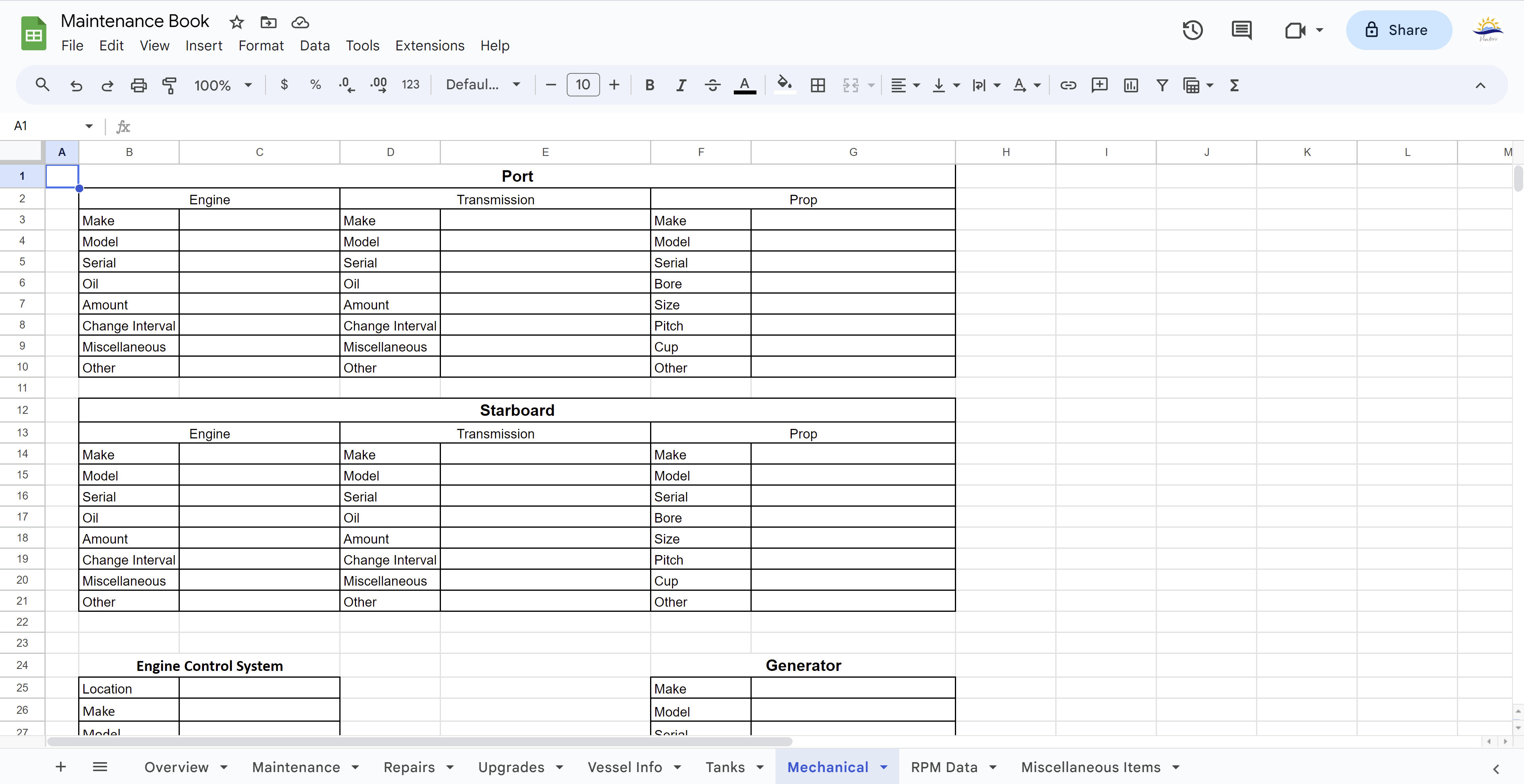 Mechanical documentation page