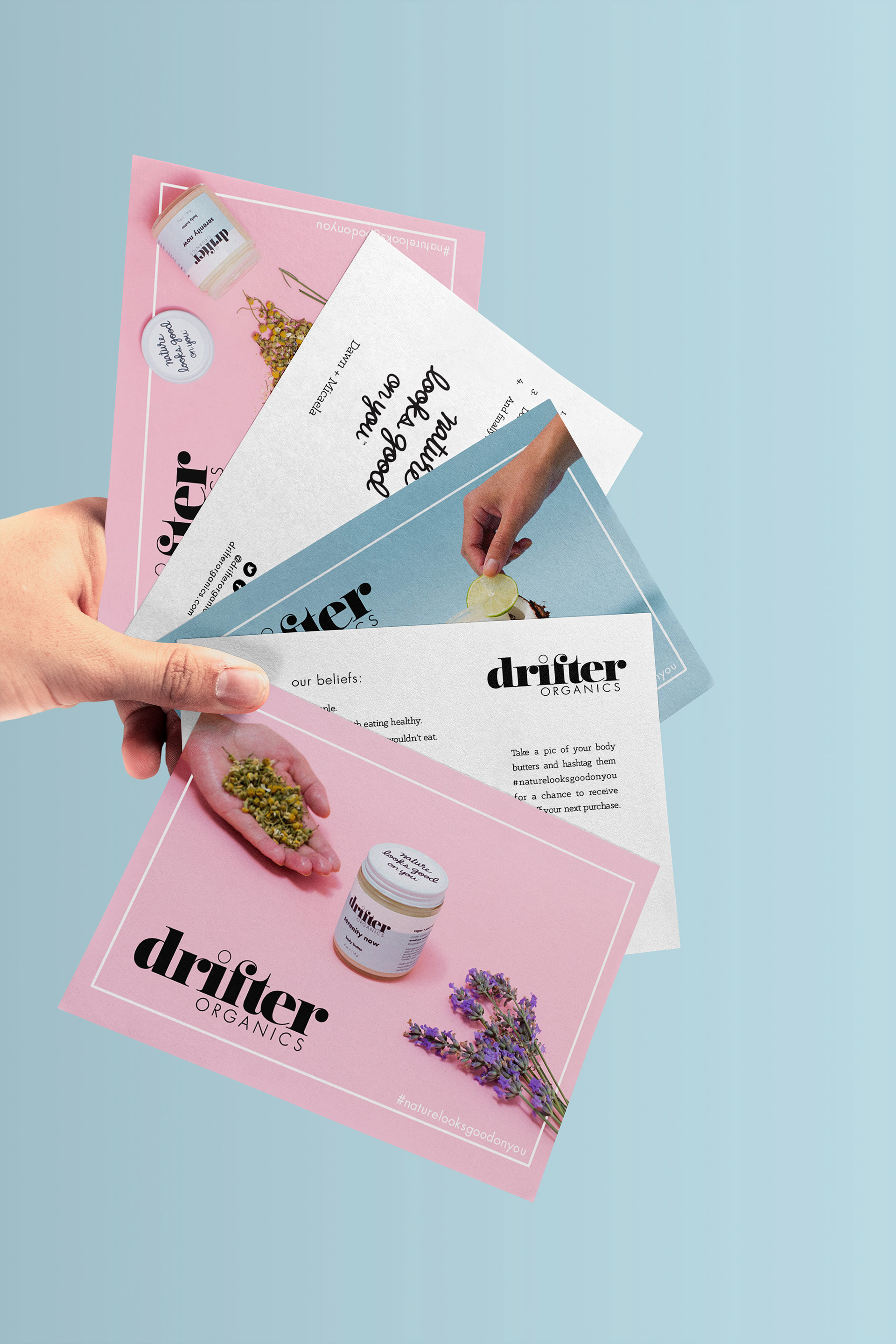 Postcards included with customer order.