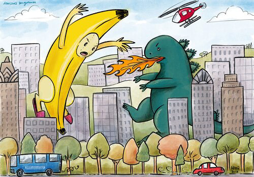 Banana Slipper v Godzilla