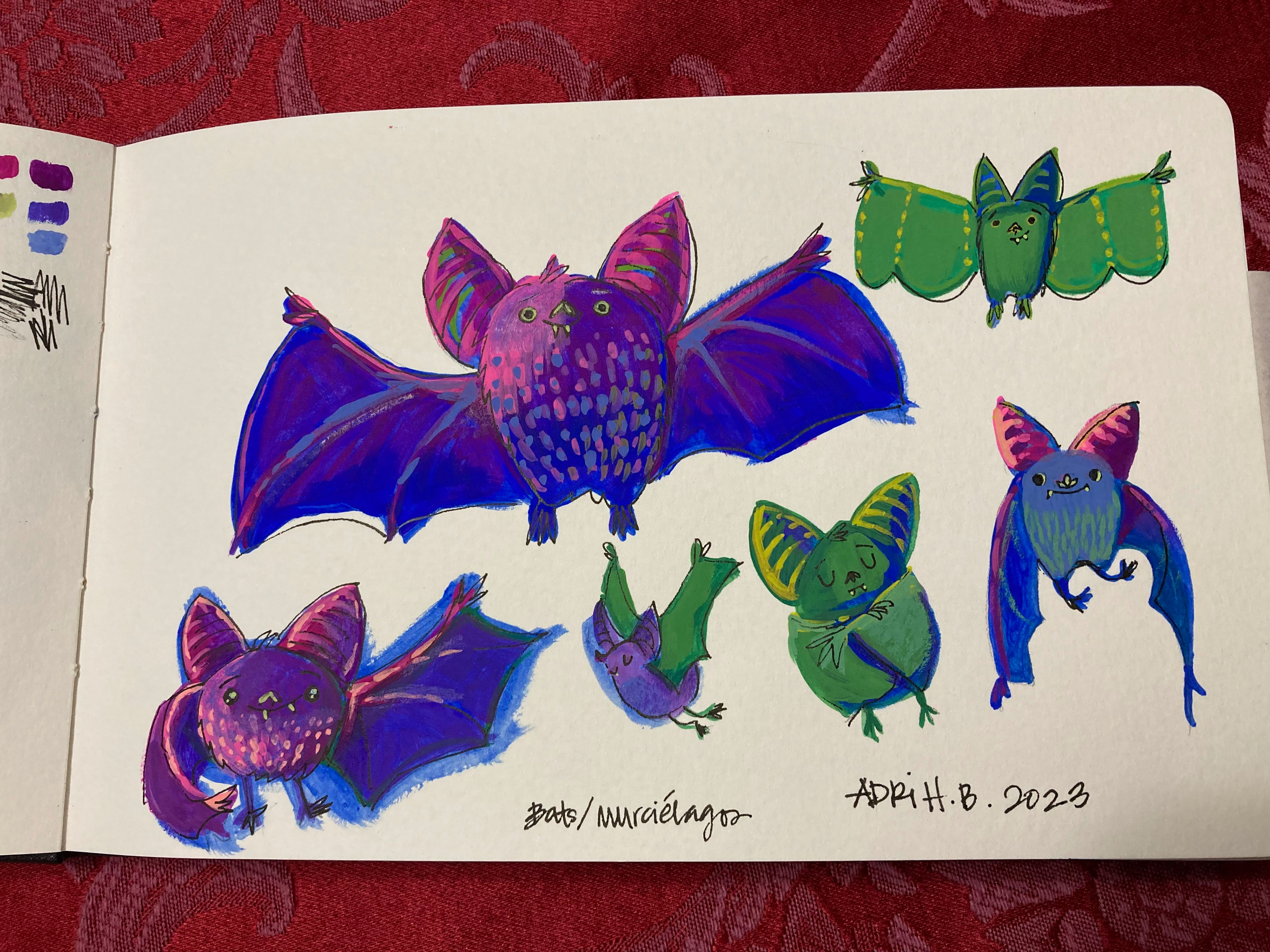 batties in gouache