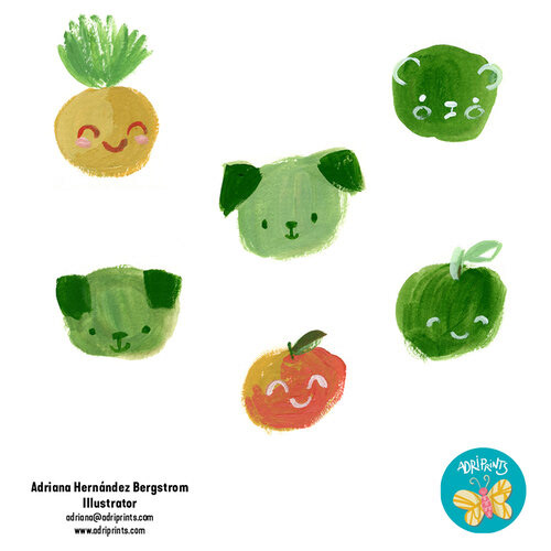 puppies in gouache