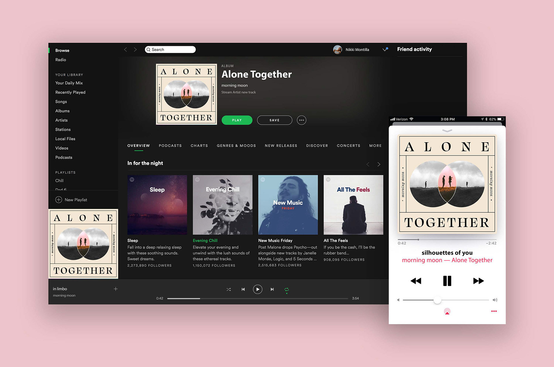 Morning Moon Spotify Album Discovery Page