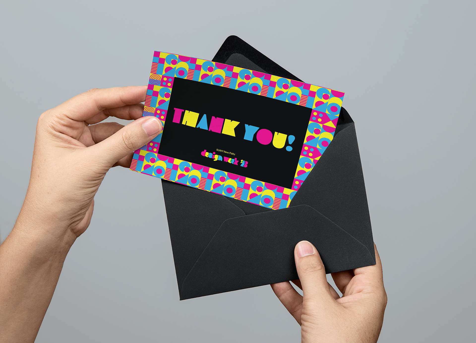 Thank you cards sent to supporters of Design Week