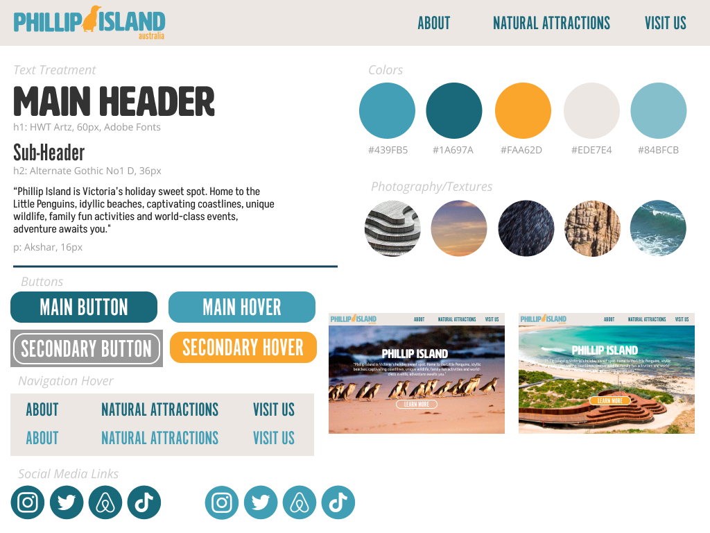 This final moodboard combines the elements I liked from the first two, like the header font, and the bright orange accents.
